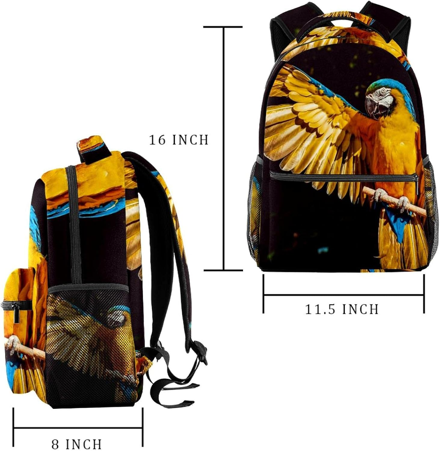 Parrot Bird Backpack Students Shoulder Bags Travel Bag College School Tote Backpacks