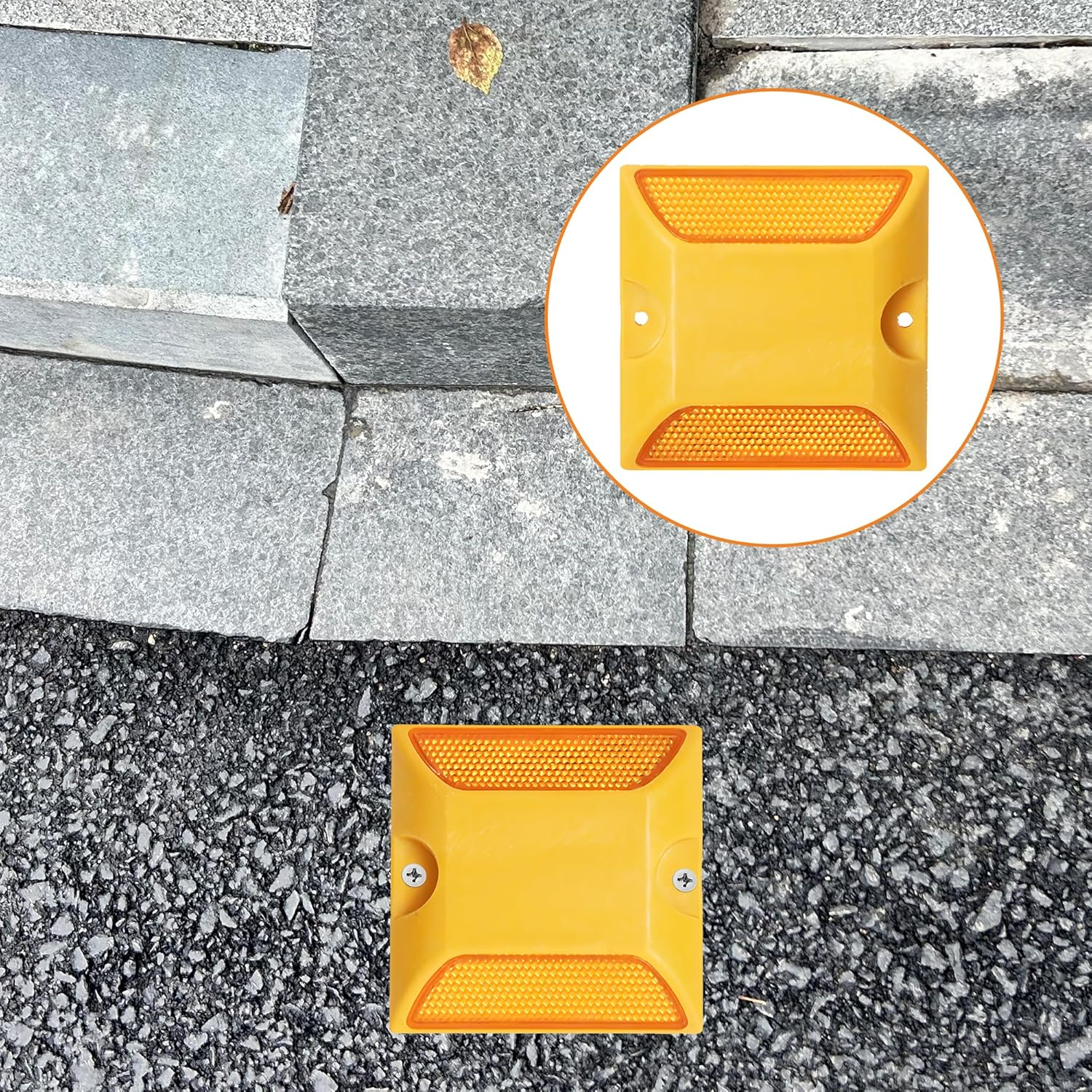 4Pcs High-Visibility Reflective Road Markers - Bright Colors, Nighttime Warning & Multipurpose Use for Parking Lots, Driveways - Ideal for Homeowners and Property Managers image number 6