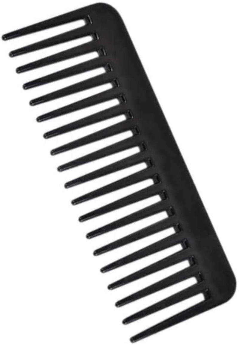 Professional 19 Teeth Wide Tooth Comb Black Plastic Heat-Resistant Large Wide Tooth Comb Salon Styling Tool image number 4