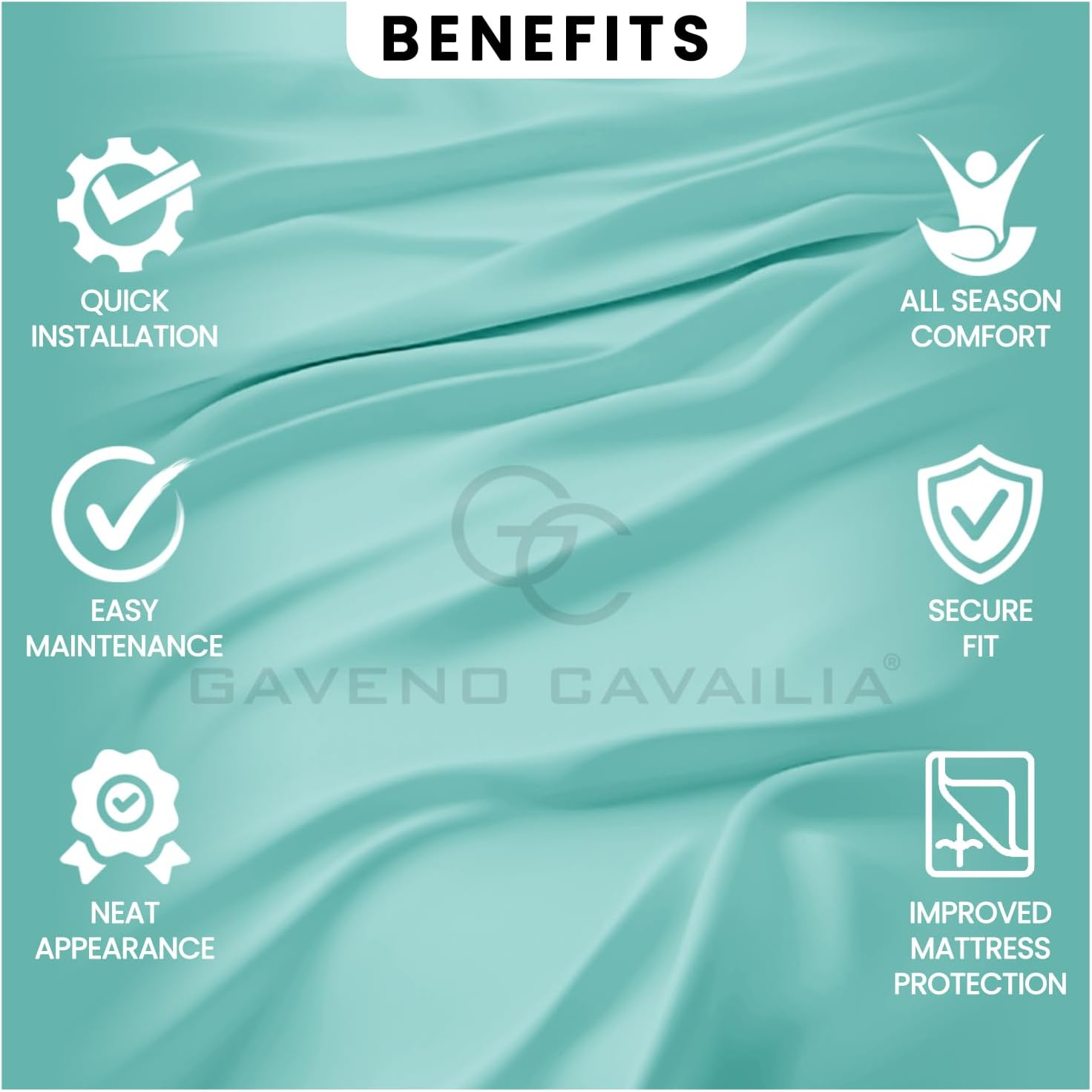 Fitted Sheet Double Bedding with 25 Cm Depth- Super Soft Cosy Easy Care Polycotton Bed Linen- Shrinkage and Fade Resistant- Aqua image number 6