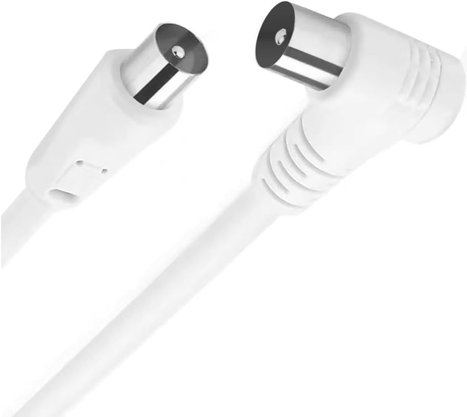 TOOGABBIE 16Ft Right Angle TV Antenna Cable, PAL Male to PAL Male TV Aerial Cable, RG6 Coax Cable Aerial Flylead Cord, Satellite Receiver, Settop Box, Camera and Other Deivces (5M) image number 2