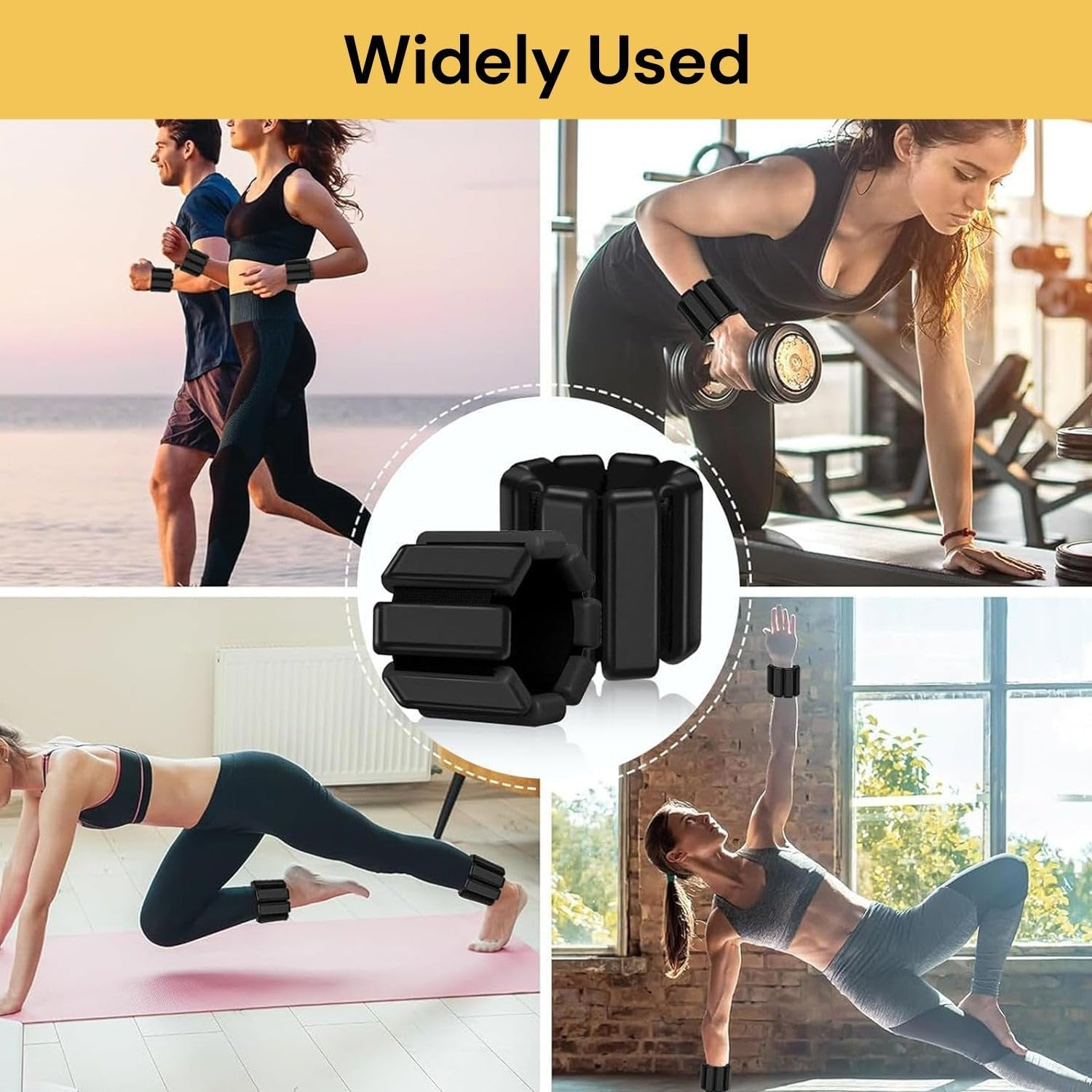 EZONEDEAL 2Pcs/Set Wrist Ankle Weights Adjustable Set- Durable Wrist Weights Silicone Wrists Bangles for Men Women Kids, Increase Training Weights for Exercise,Jogging,Yoga,Gym,Strength Training