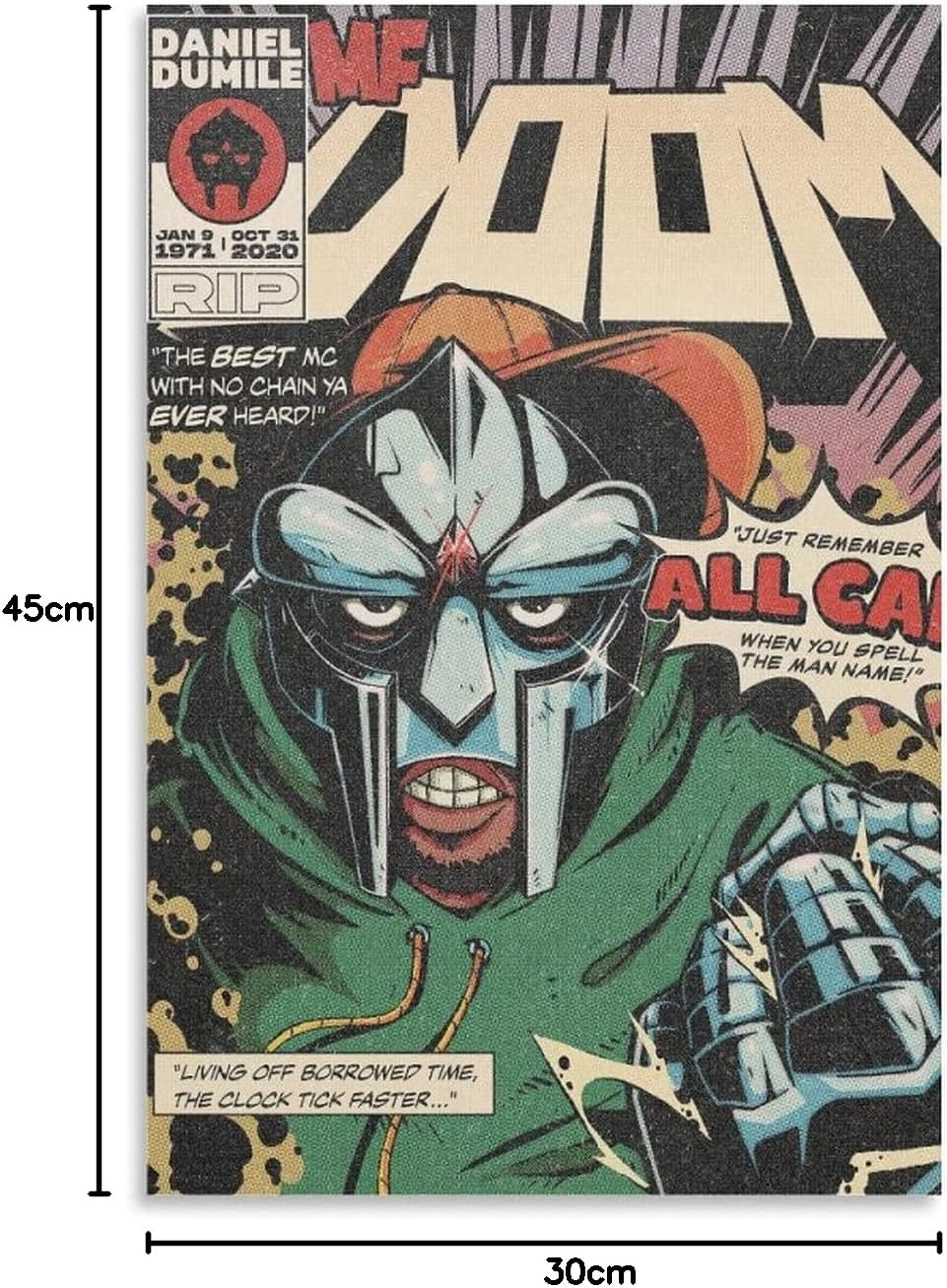ENYPOLIS MF Doom Retro Posters & Prints on Canvas Wall Art Poster for Room Decor Unframe 12X18Inch(30X45Cm) image number 3