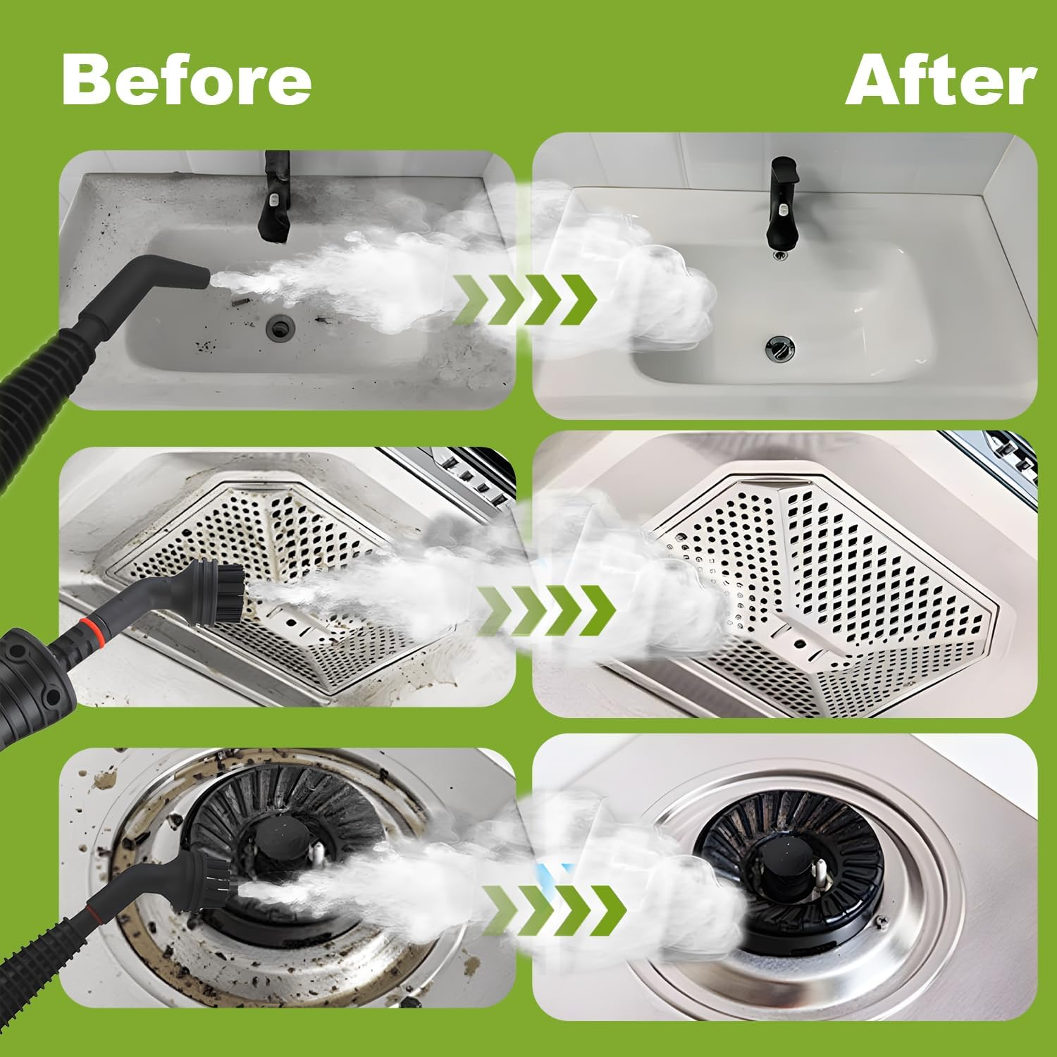 Handheld Steam Cleaner, Multi-Purpose High-Pressure Steam Cleaner, 9-Piece Accessory Set for Home, Kitchen, Upholstery & Car Detailing, Steamer for Cleaning, Fast Heating