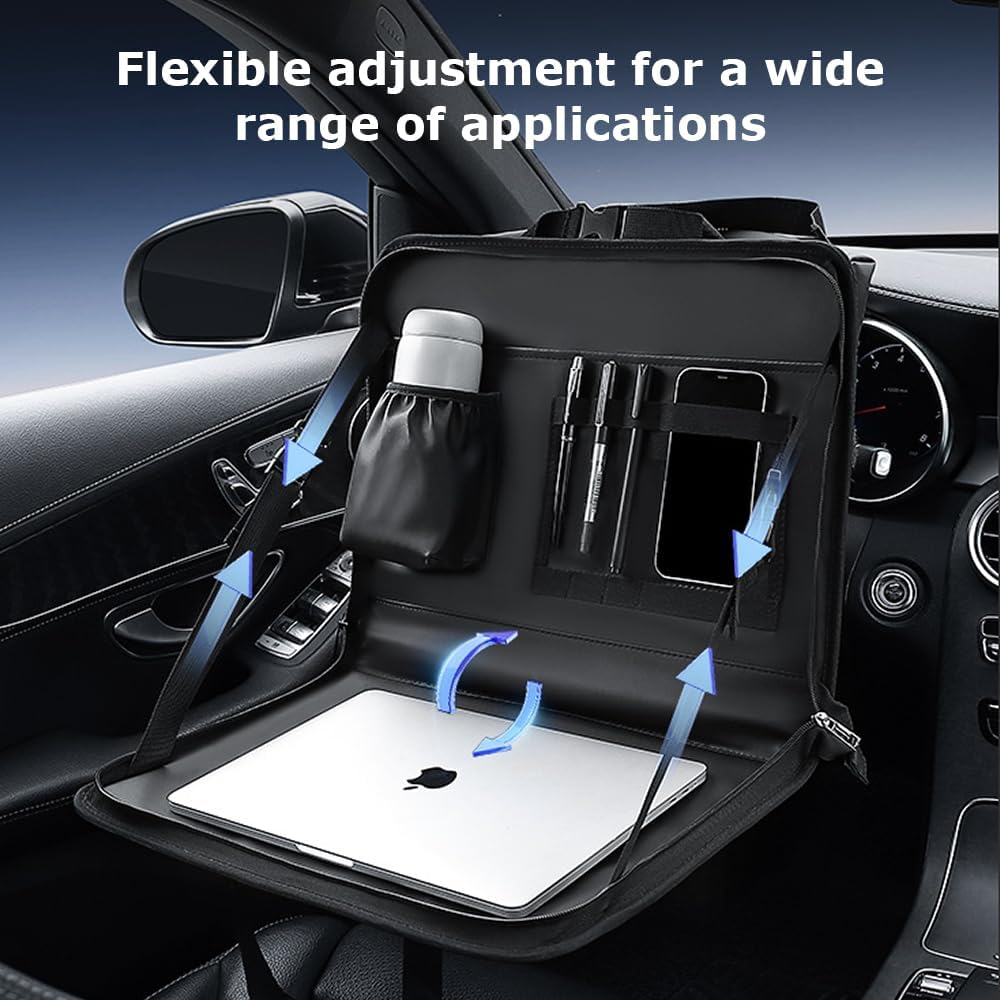 Steering Wheel Eating Tray,Foldable Car Table,Car Trays,Multipurpose Travel Car Accessories,Steering Wheel Laptop Holder,For Working, Writing, Eating, Traveling image number 1