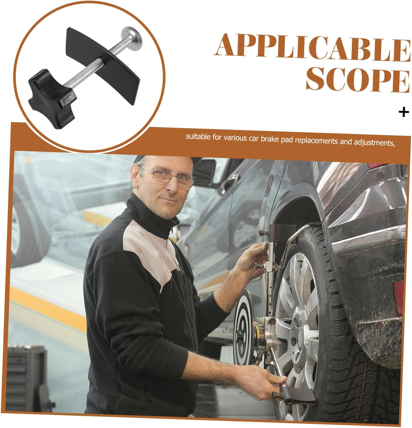 NOLITOY Brake Pad Tool Hand Brake Caliper Tool Heavy Duty Easy Operation Automotive Replacement Parts image number 1