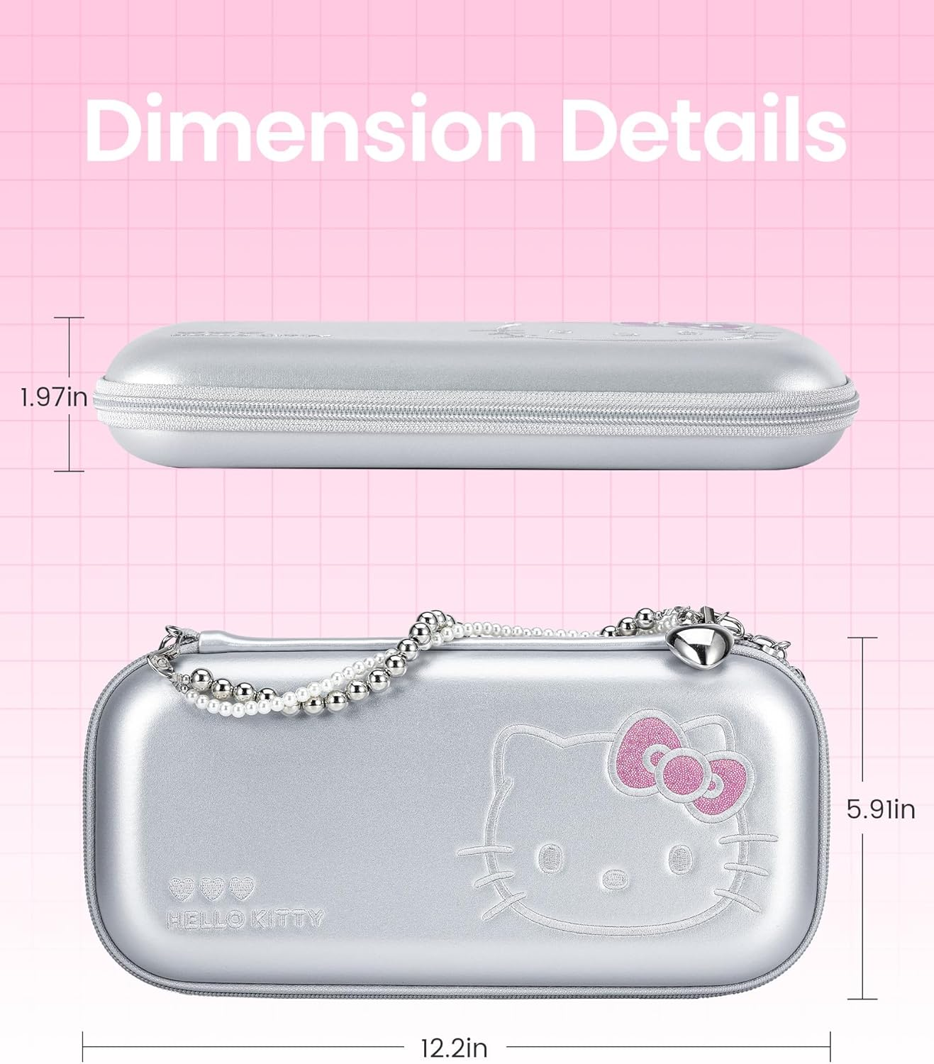 Kuitmor Carrying Case Compatible with Switch 2 (2025), Hardshell Storage Bag with Delicate Hand Chain, Portable Case for Switch 2 Game Console - HLK