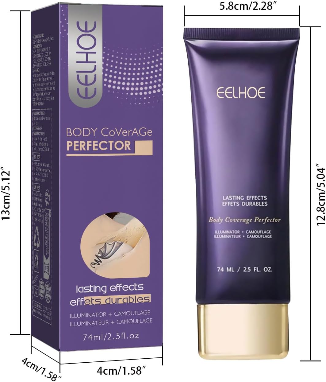 Body Makeup Coverage Set, Waterproof Complexion Perfector, Long-Lasting Transfer-Resistant Cream image number 2