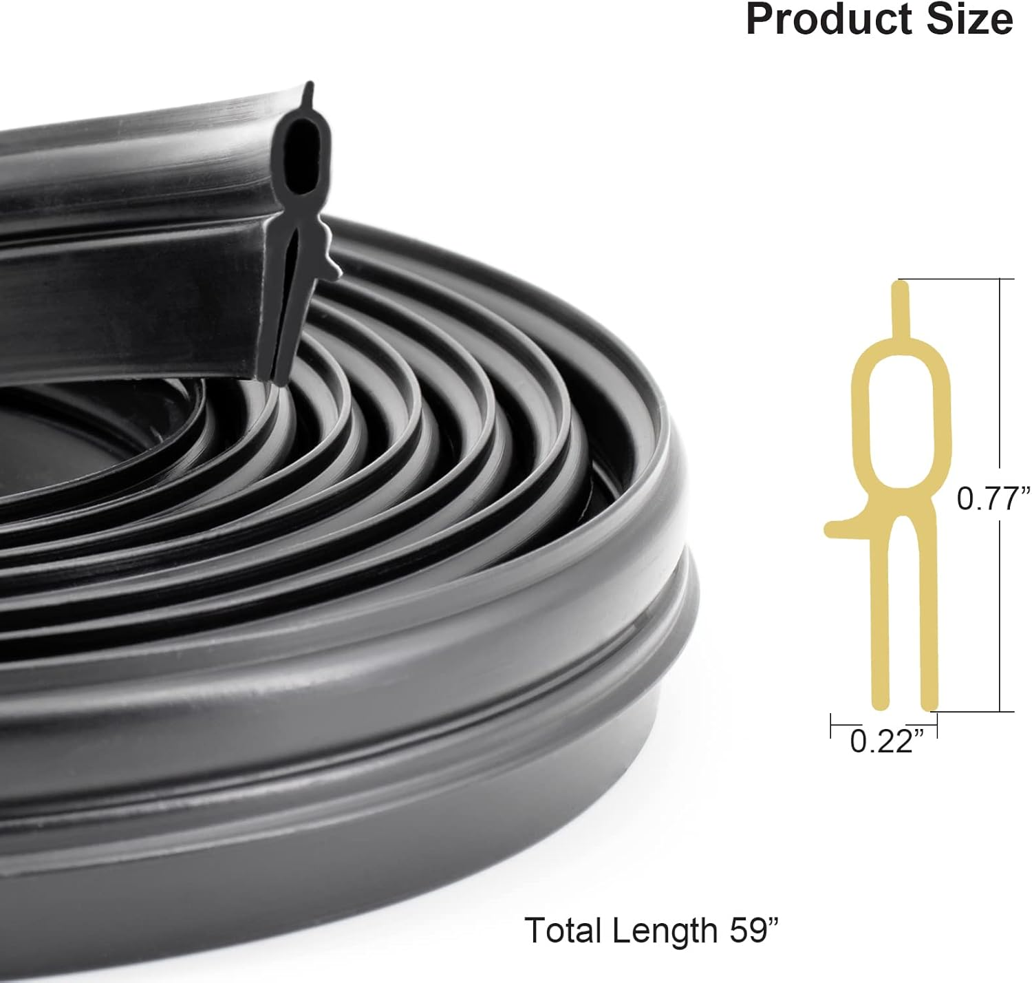 SZKXMJ Rv Roof Vent Seal Vinyl Seal Rv Sealfor Ventline, Hengs and Camco Roof Vents (59INCH, Black) image number 5