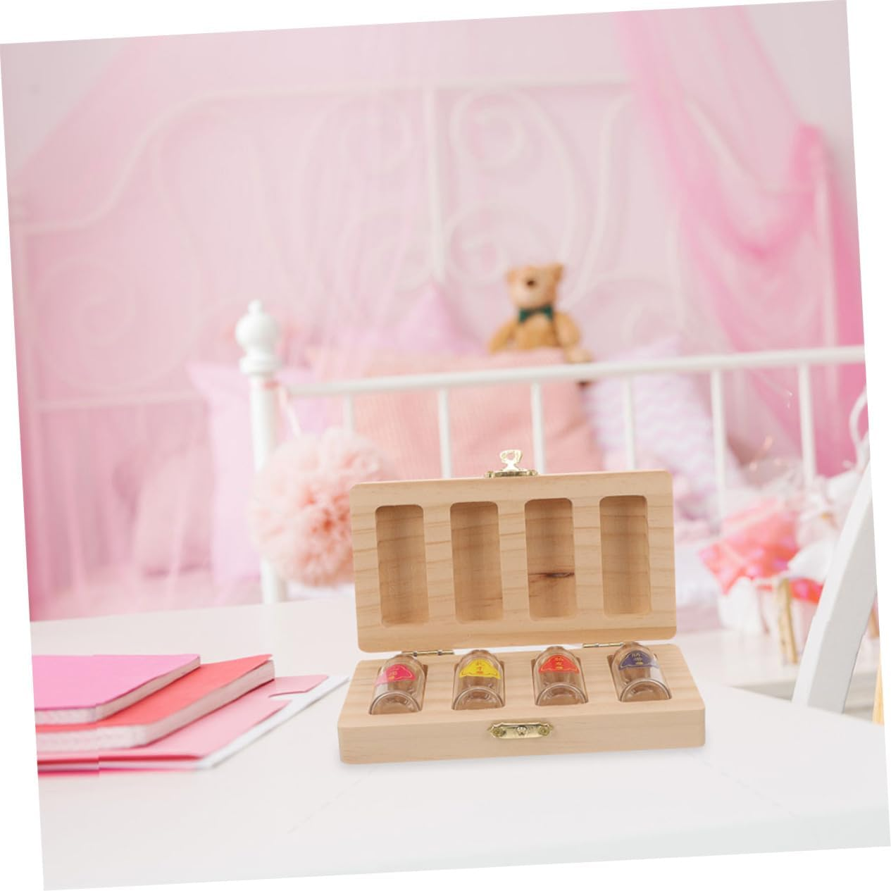 Teeth Keeper Box Hair Tooth Storage Keepsake Box Fetal Hair Umbilical Cord Memory Organizer for Newborn image number 3