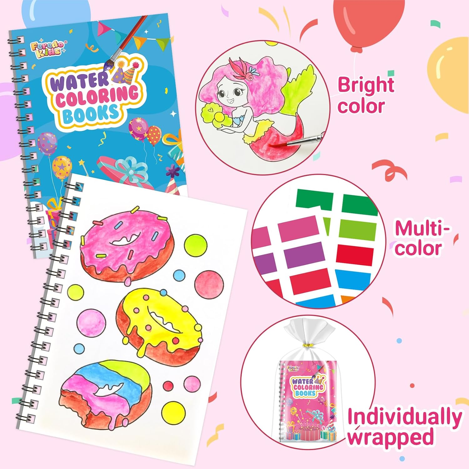 Coloring Books Party Favors for Kids - 24 Pack Mini Water Coloring Books Paint Sets for Kids Goodie Bags Stuffers Students Classroom Gifts Bulk, Return Gifts for Birthday Halloween Party Favors Bulk image number 1