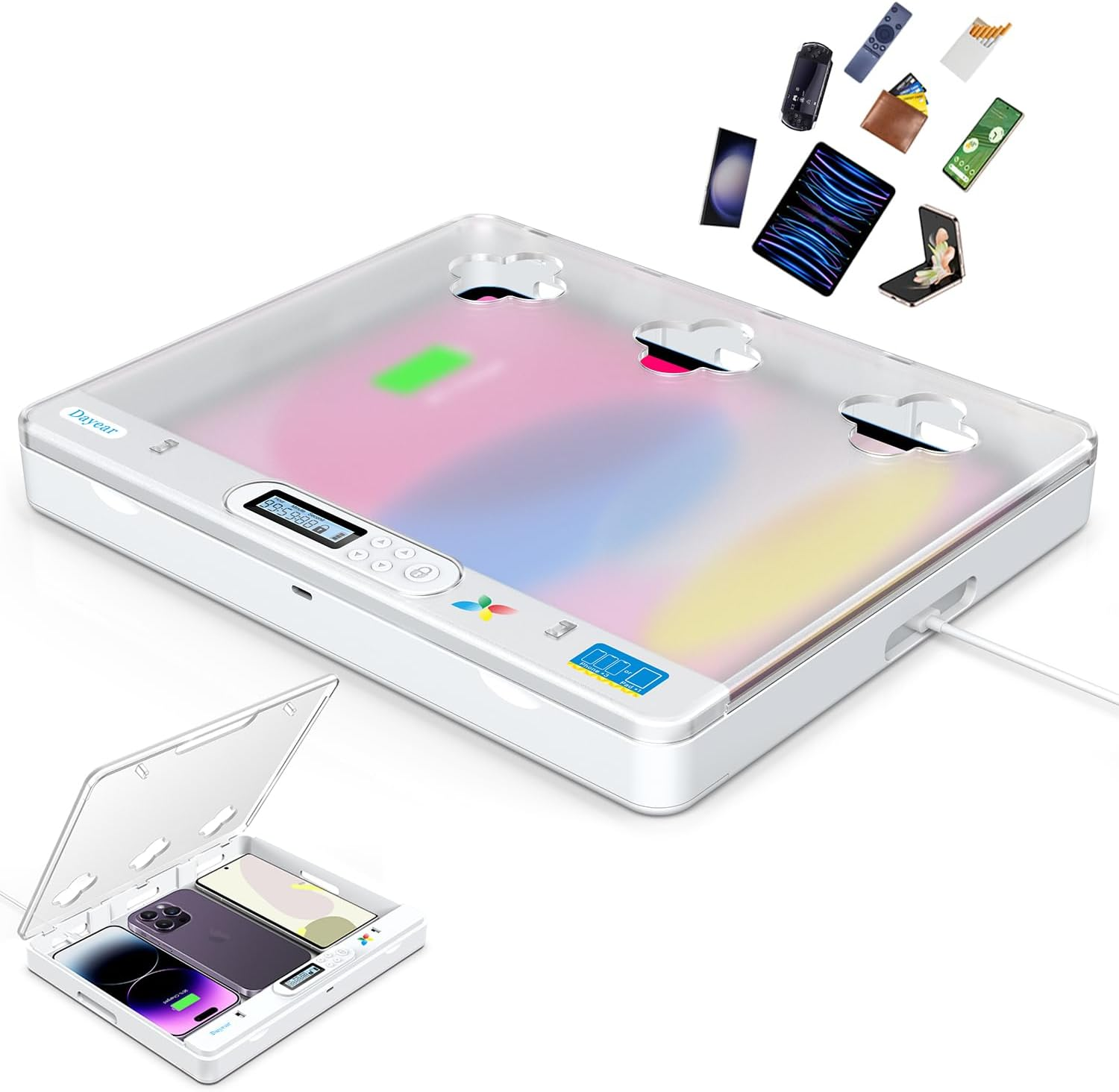 Phone/Pad Prison and Timer Lock Box - Safe Lockable Box for Phone/Ipad/Tablet/Tv Controller - Lock Addiction and Temptation (Crystal) image number 4