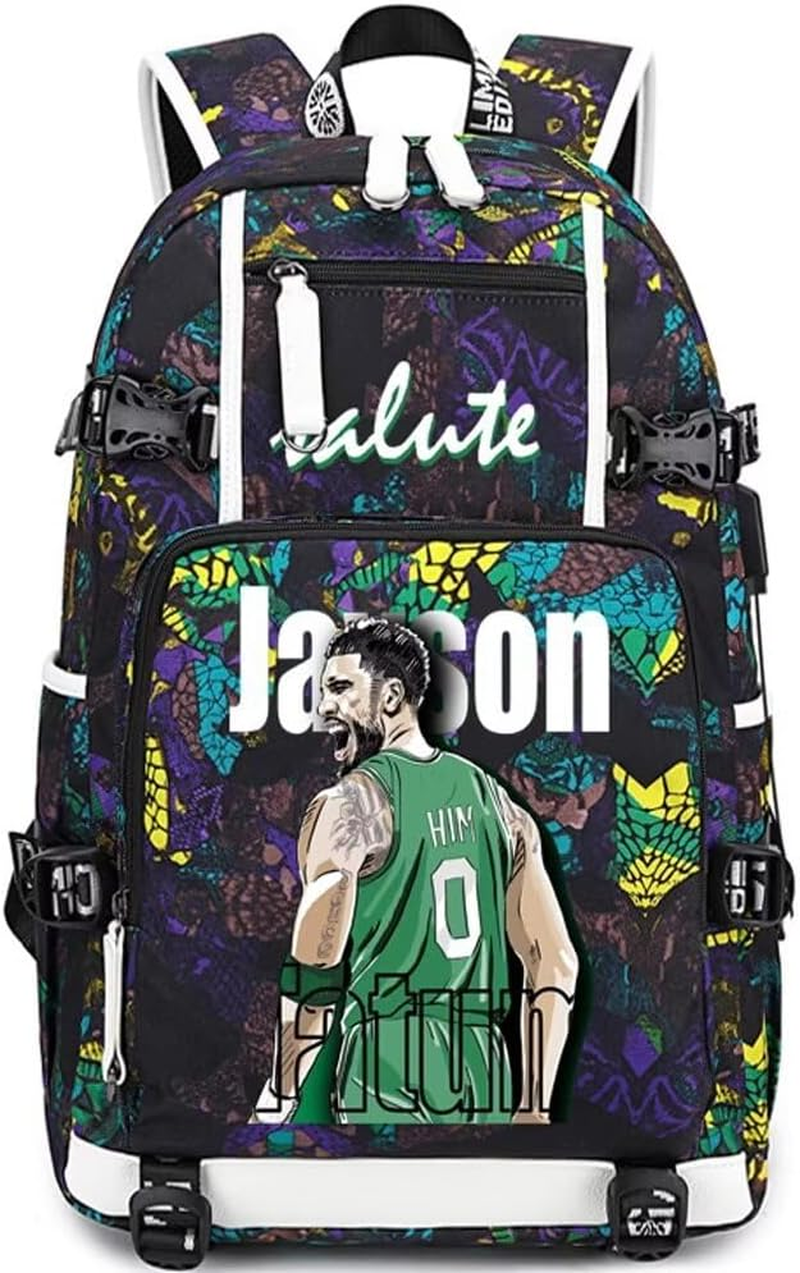 Basketball T-Atum Multifunction Backpack Travel Daypacks Fans Bookbag for Men Women