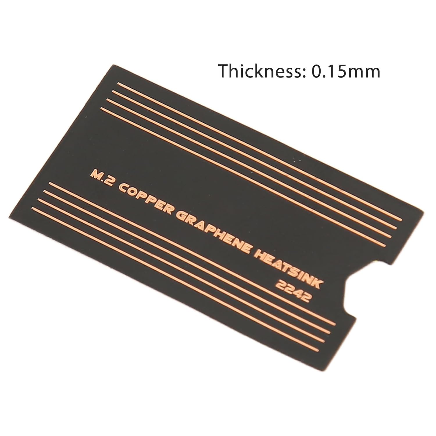 2Pcs M.2 SSD Heatsink, Brass Graphene 2242 SSD Thermal Pad, 0.15Mm Thick M.2 Copper Heatsinks Cooler for M.2 2242 SSD, for Laptop and Gaming, Easy to Use image number 2