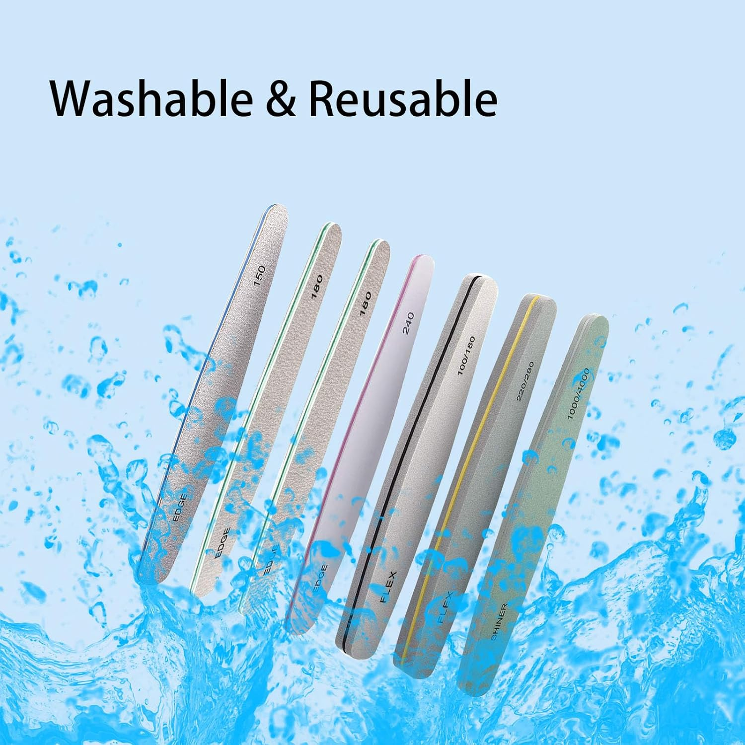 HANHOST Professional 9-Piece Nail File & Buffer Set - Multi-Grit Emery Boards (150、180、240、100/180、220/280、1000/4000) for Shaping, Smoothing & Shining - Natural/Acrylic/False Nails - Home & Travel Nail Care Kit image number 4