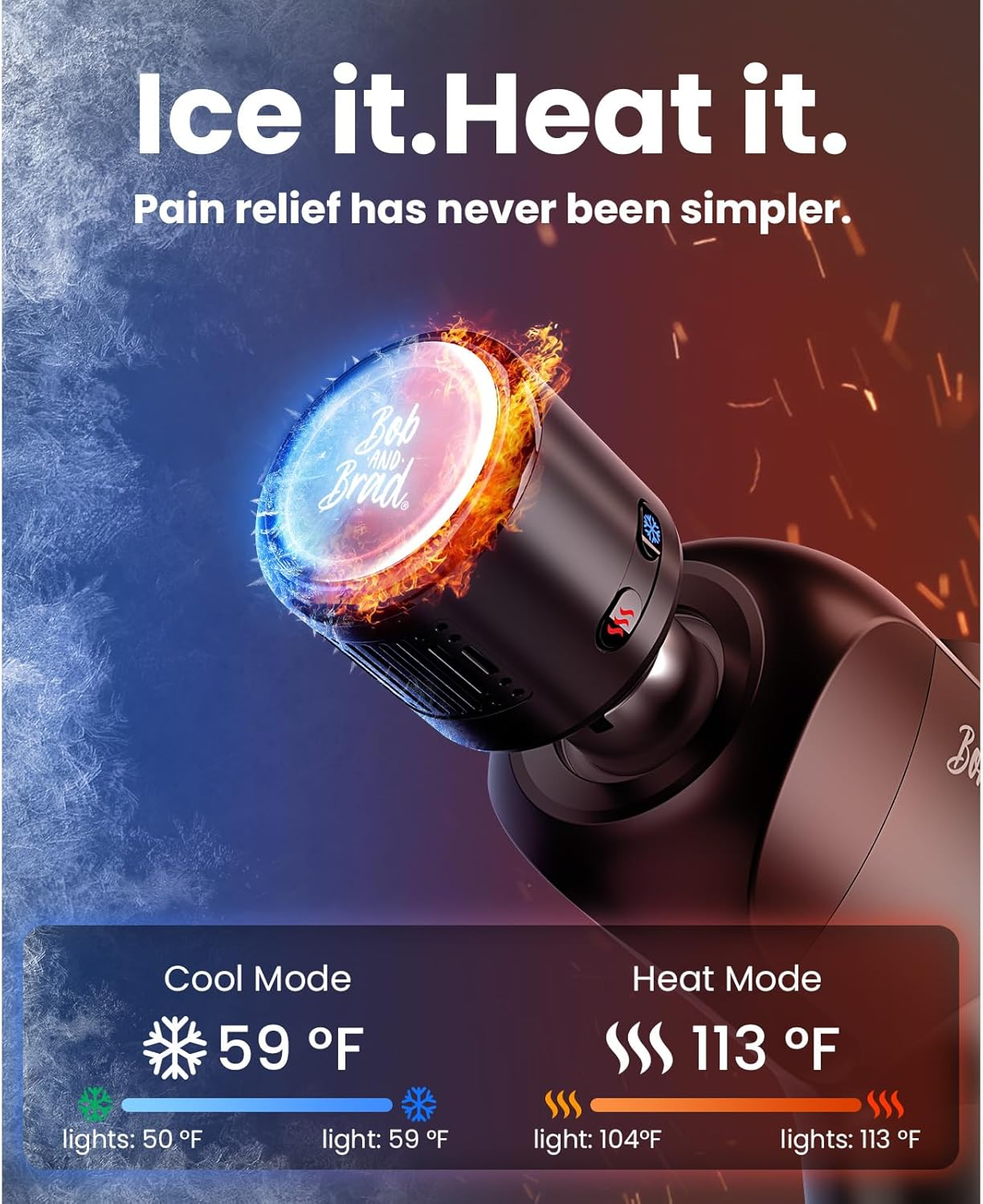 Massage Gun with Heat and Cold, Bob and Brad X6 Pro Max Massage Gun Deep Tissue 11MM Amplitude with Metal Head, Handheld Muscle Massager for Shoulder Back Body Massage Relax Recovery, Great Gift image number 3