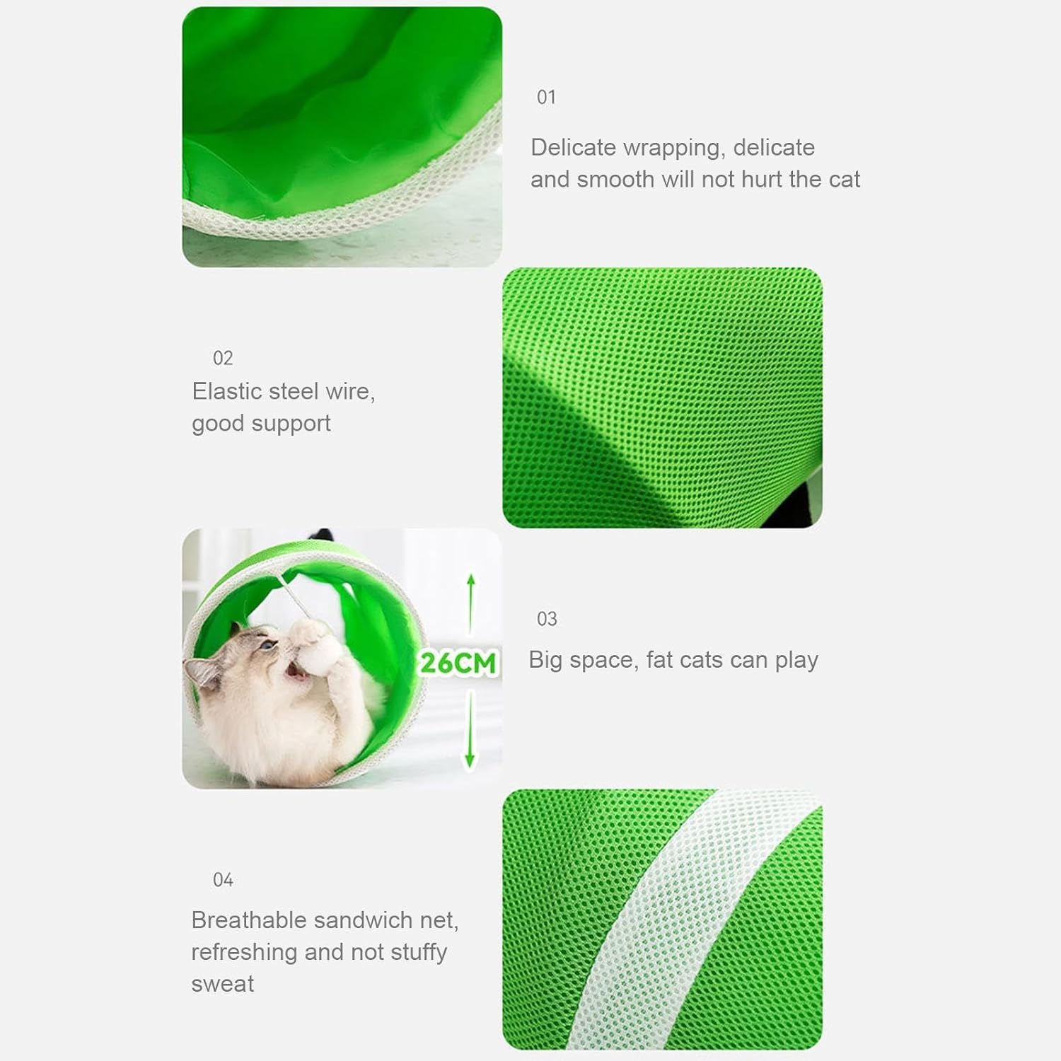 Cat Tube Tunnel,Indoor Cat Foldable Tube Tunnel - All-Season Pet Exercise Toy Ball Included Tunnel for Study Room, Courtyard, Balcony, Living Room image number 6