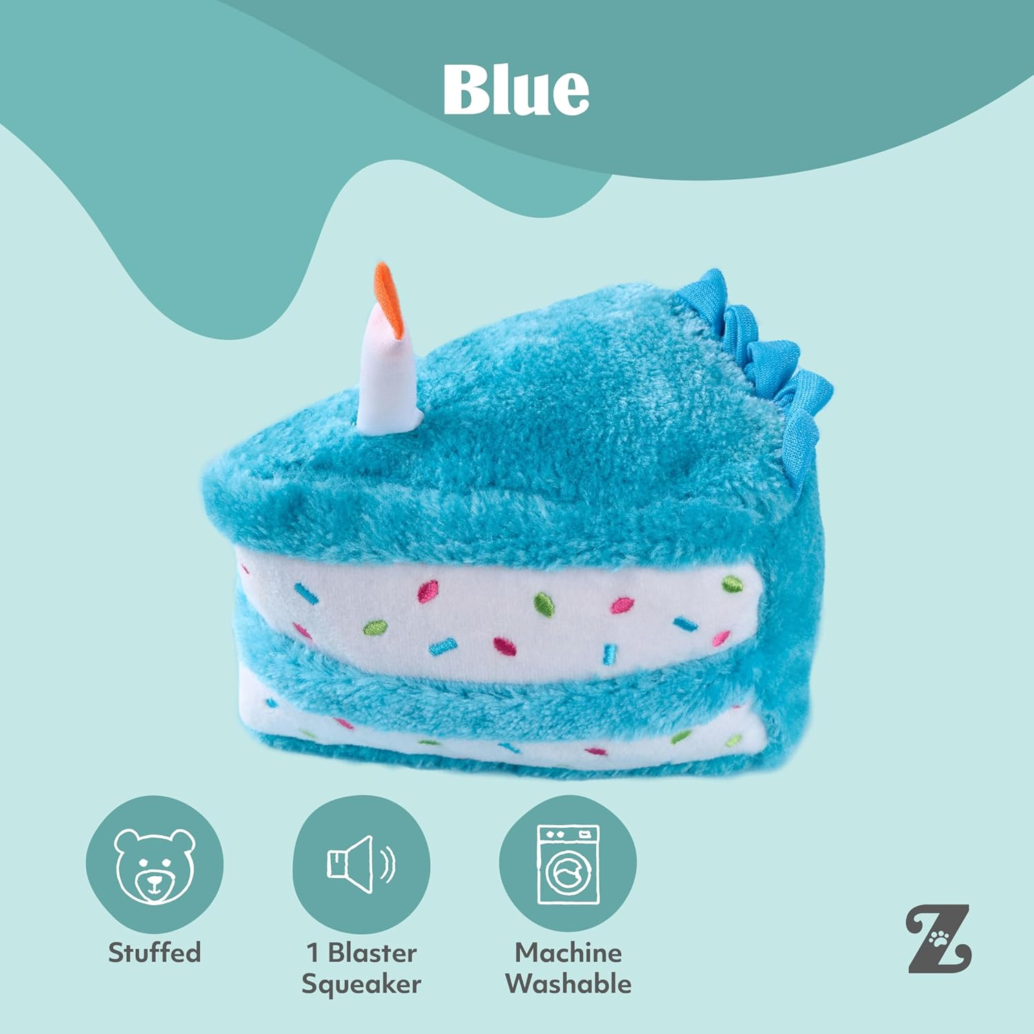 Zippypaws ZP861 Birthday Cake Blue 17.5 X 15Cm, One Size