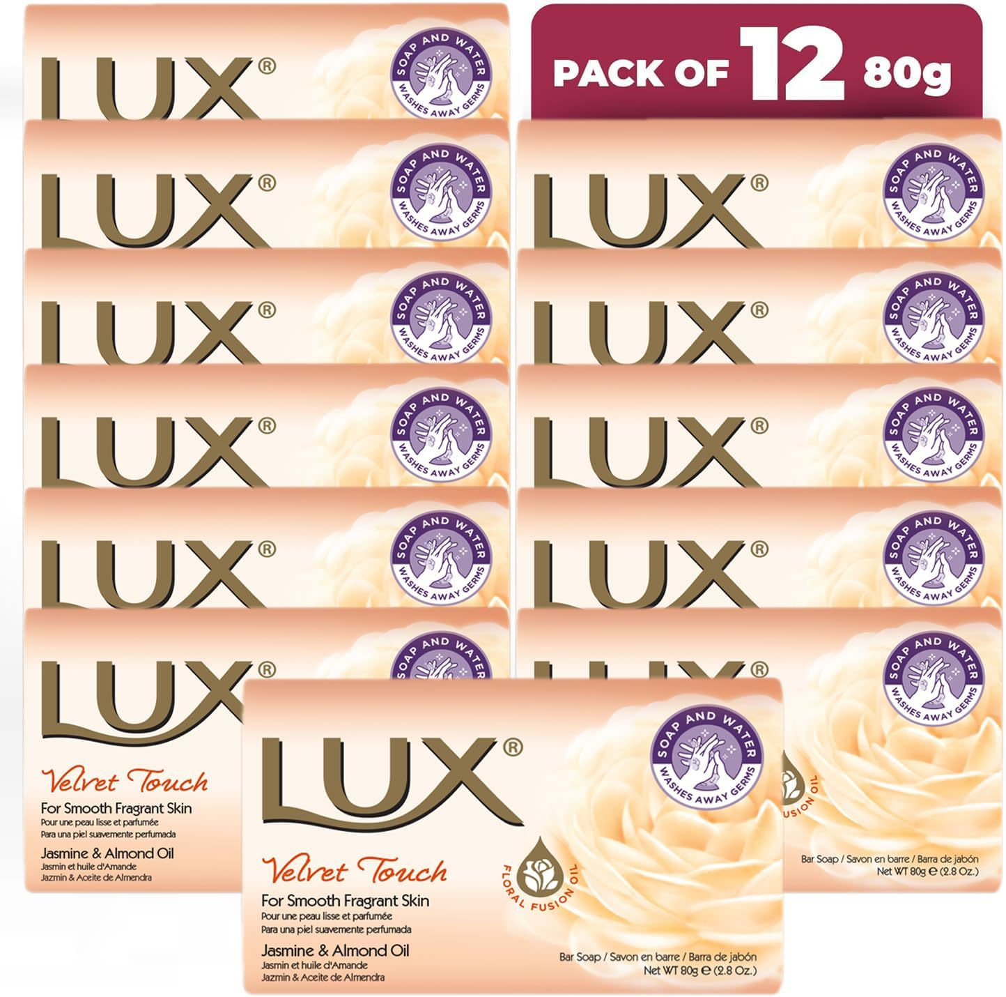 Lux Velvet Touch Soap Bar 1 X 80G (Pack of 2) image number 2