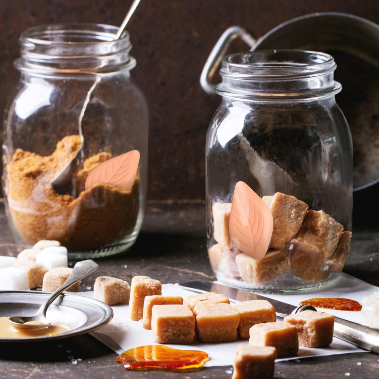 Sosoport 6-Pack Terracotta Sugar Saver Leaf Shape Reusable Brown Sugar Softener for Food Storage Containers Kitchen Organisation image number 6