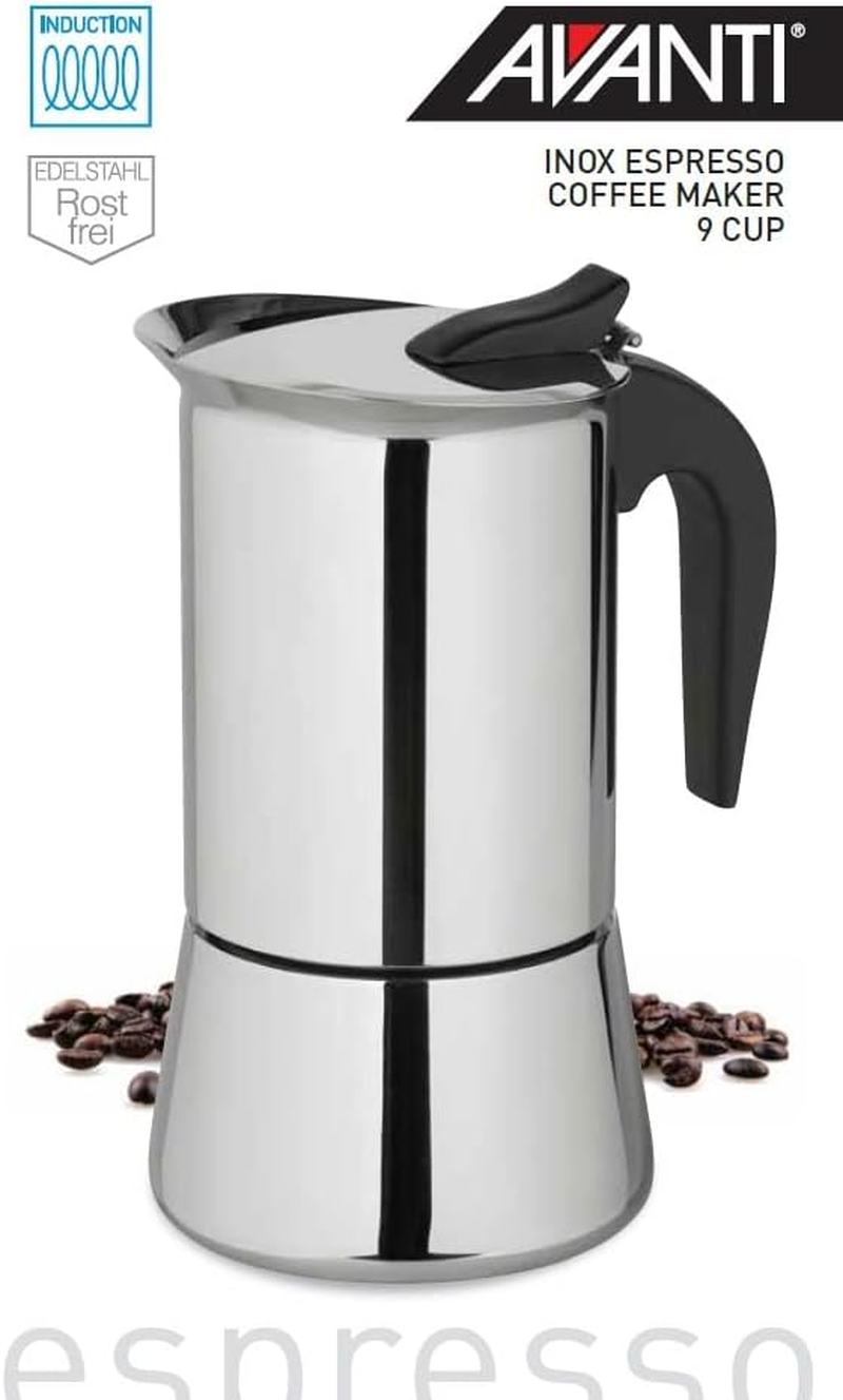 Avanti INOX Espresso Stainless Steel Stovetop Coffee Maker, 450Ml / 9 Cup image number 6