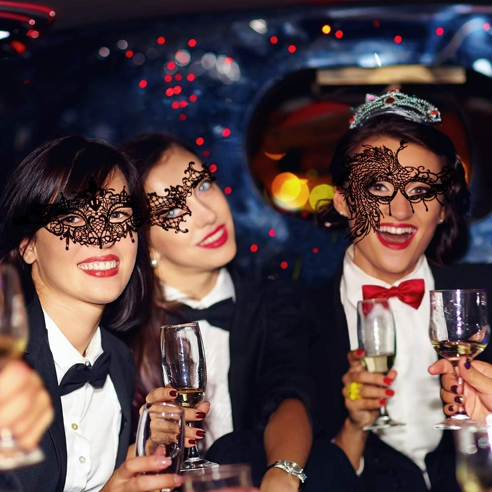 SIQUK 30 Pieces Lace Masquerade Mask Women Venetian Masks Lace Mask