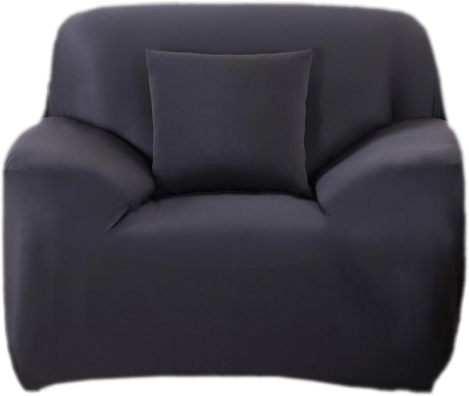 Plain Colour Sofa Cover (Black, 1 Seater) - Highly Stretchable 3 Seater Couch Cover, L Shape Lounge Protector, Durable and Stylish Sofa Covers for Living Room image number 7