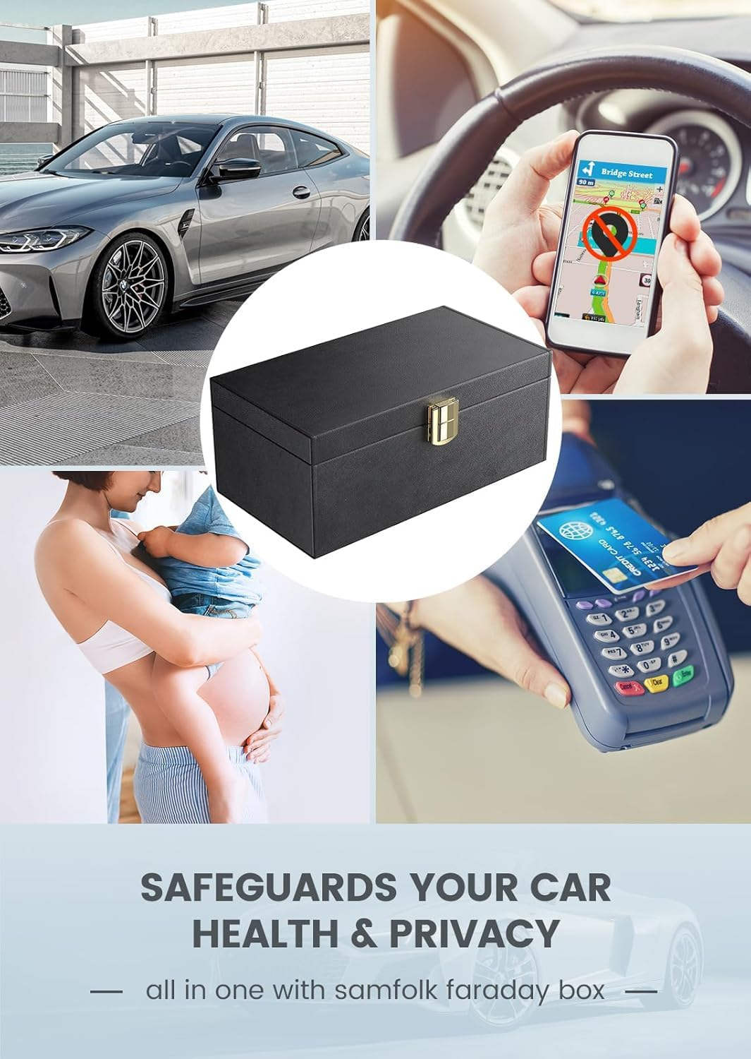 Extra Large Faraday Box, [2 Pack Faraday Pouch] Diyife 10-15 Car Keys Capacity Car Key Signal Blocker Box for Keys and Phones, Anti-Theft Key Fob Protector RFID Signal Blocking Set image number 2