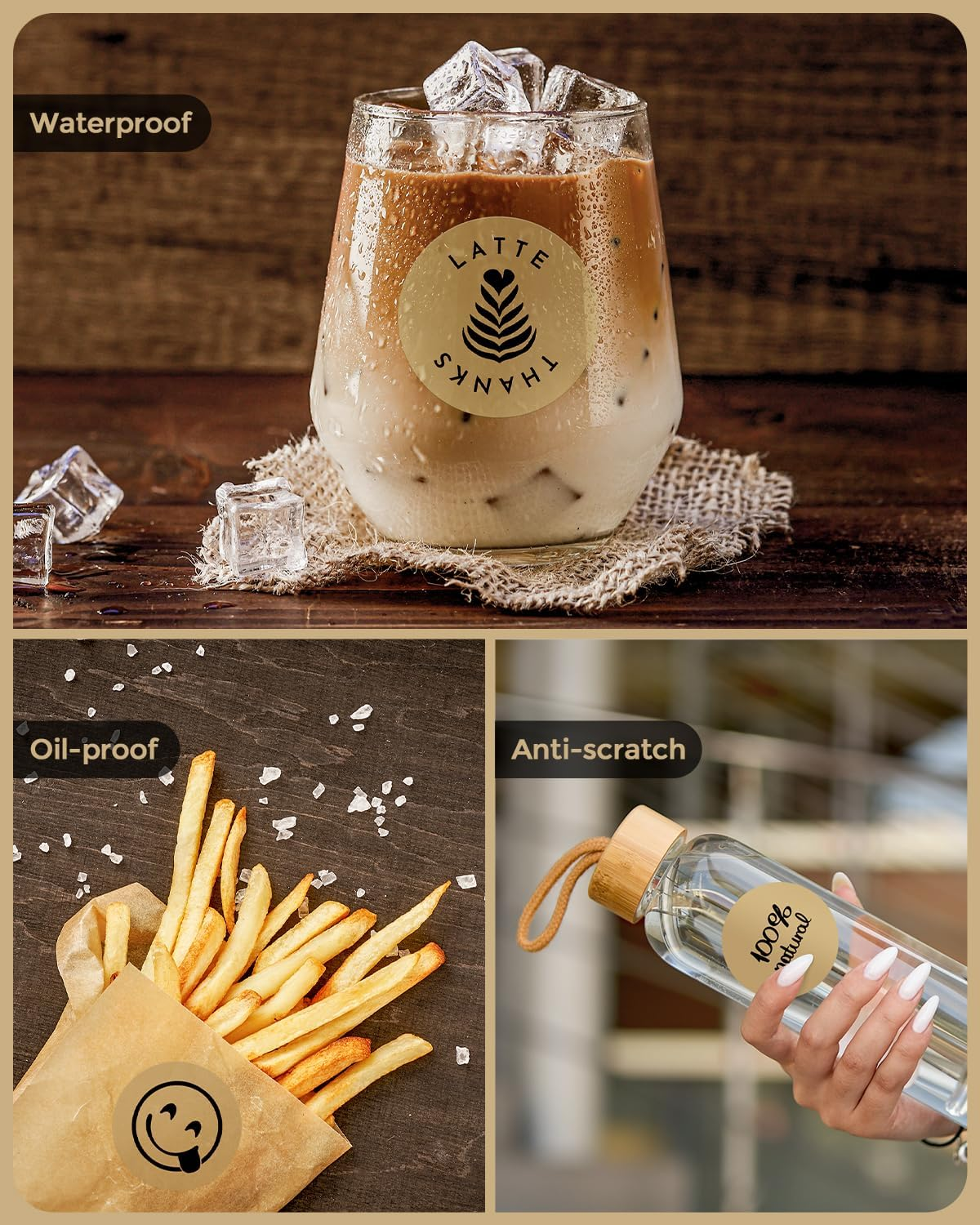 MUNBYN 50X50Mm Kraft Circle Thermal Sticker, Self-Adhesive round Direct Thermal Label, Multi-Purpose Roll for DIY Logo Design, QR Code, Name Tag, Inventory - 750 Labels/1 Roll image number 5