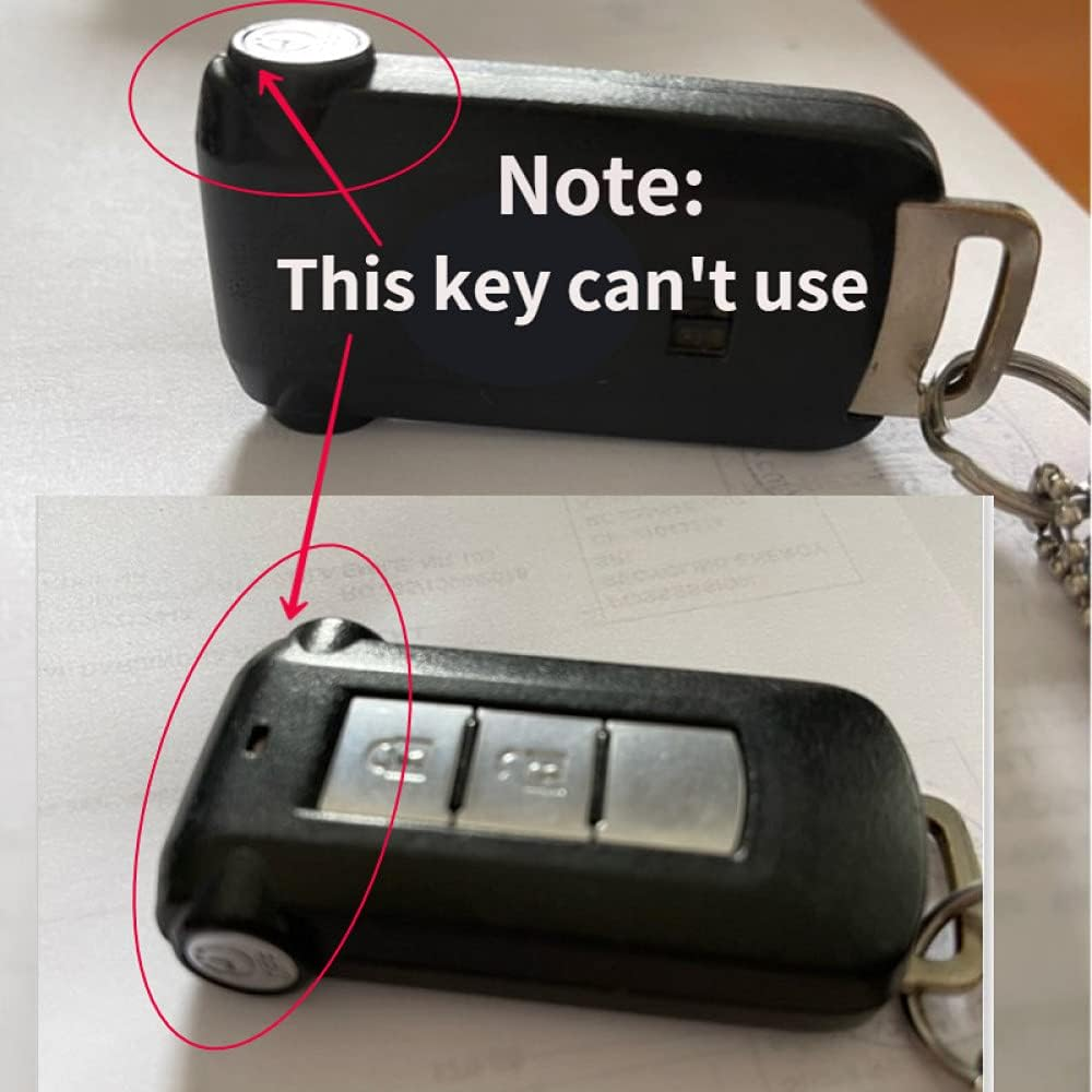 YJADHU Carbon Key Holder Key Chain Car Key Case Cover, Fit for Mitsubishi Outlander 3 Lancer 10 L200 ASX Colt Pajero Sport Eclipse Cross,3 Button Black image number 4