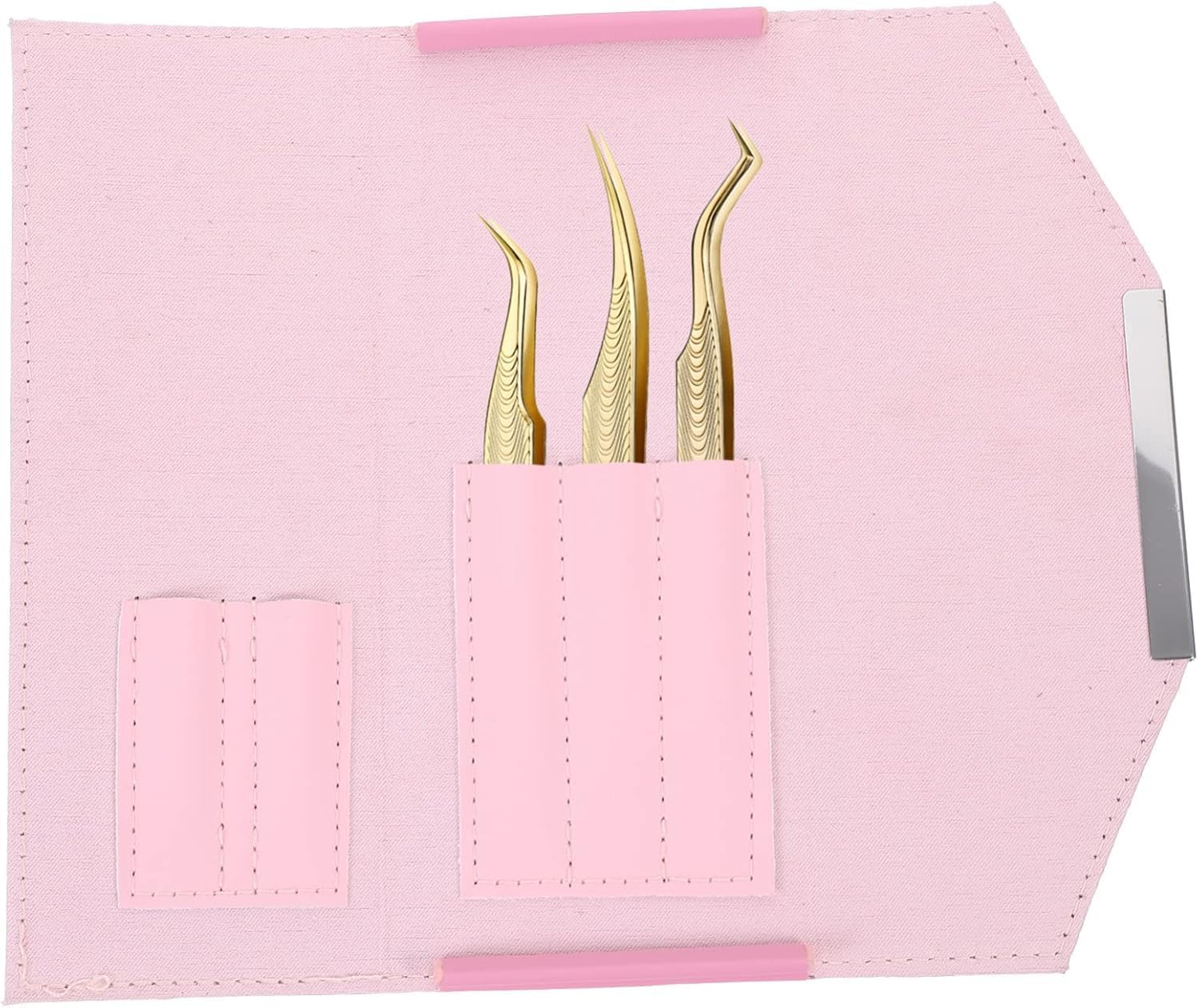 Eyelash Tweezers Case Makeup Tools Storage Bag for Lash Grafting Extension Tweezers, Dimensions: 18X7X1.6Cm, Ideal for Eyelash Makeup image number 5