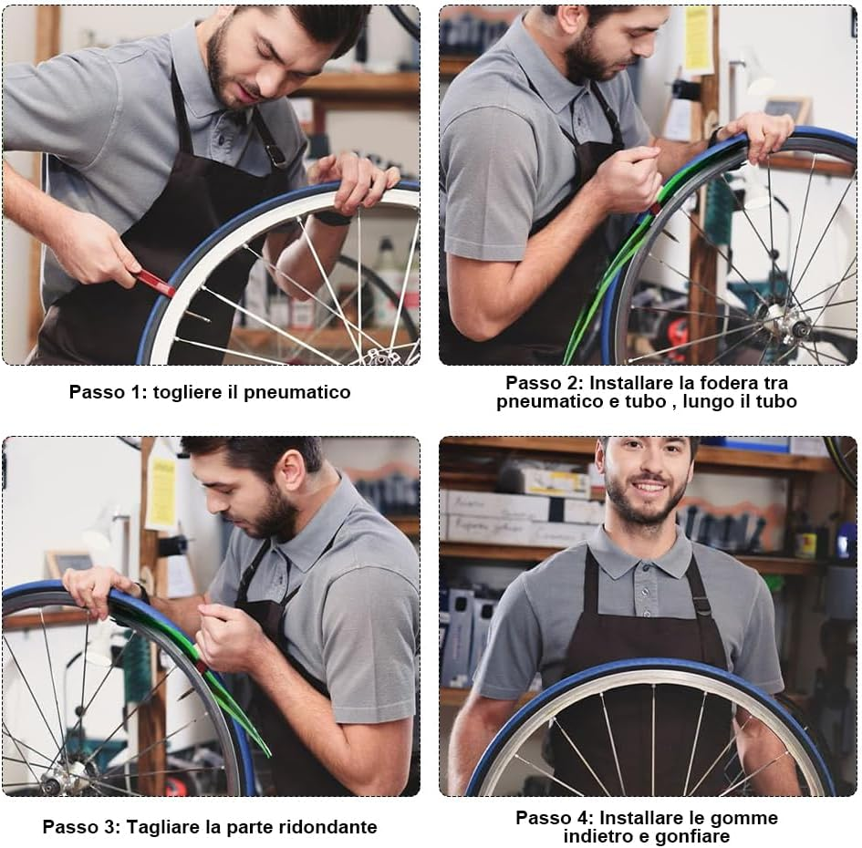 2 Pieces Bike Tyre Liner, Bike Inner Tube Protector, Anti-Puncture Inner Tube Protection Tapes, Bicycle Tube Flat Protector Compatible with 29"/26/700 C (Green) image number 3