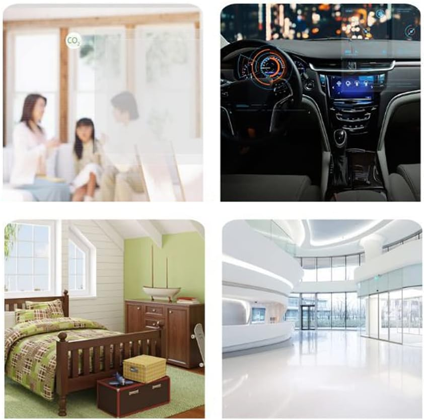 6 in 1 PM2.5 PM10 HCHO TVOC CO CO2 Multifunctional Air Quality Detector Carbon Dioxide Formaldehyde Monitor LCD Large Screen Display Portable Home Office Hotel Desktop Tester, Black image number 1