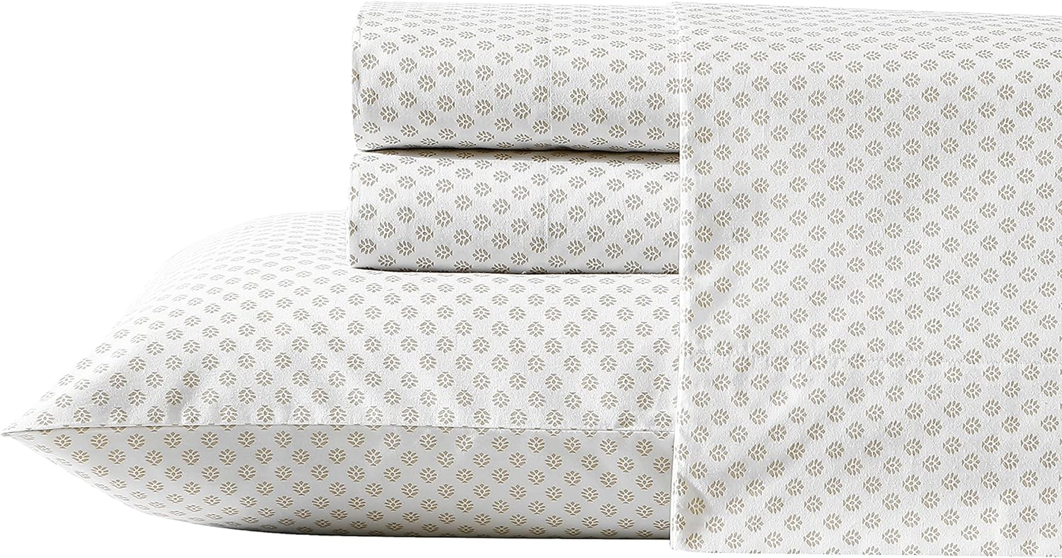 Stone Cottage - Twin Sheets, Cotton Percale Bedding Set, Crisp & Cool Home Decor (Millstone, Twin) image number 6