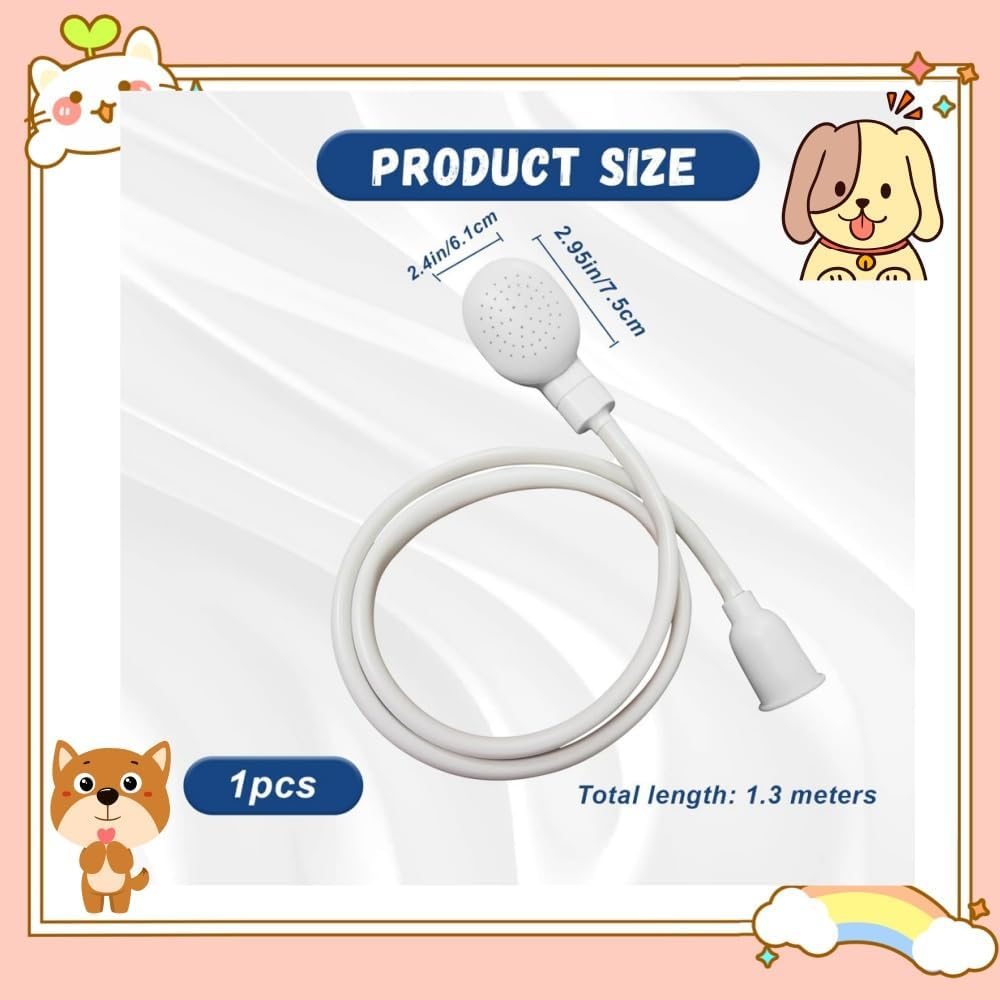 Ljxyloog Portable Rubber Hose Spray, 1.3 Meters Pet Shower Sprayer Hand Held Hose, Bath Tub Sink Spray Attachment for Washing Hair Pet Showerir image number 4