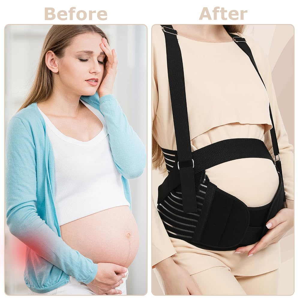 Breathable Abdominal Binder/Prenatal Maternity Belt ，Maternity Belt Wrap & Adjustable Belly Band ，Maternity Support Belt,Suitable for Mid Pregnancy and Postpartum