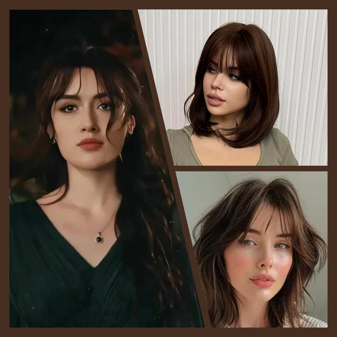 RTRTGS Clip-In Fringe Human Hair Extensions, Flat Face Fringe with Fringe Hairpieces for Women, Fake Bangs, Bangs, Pony Hairpiece, Real Hair image number 6