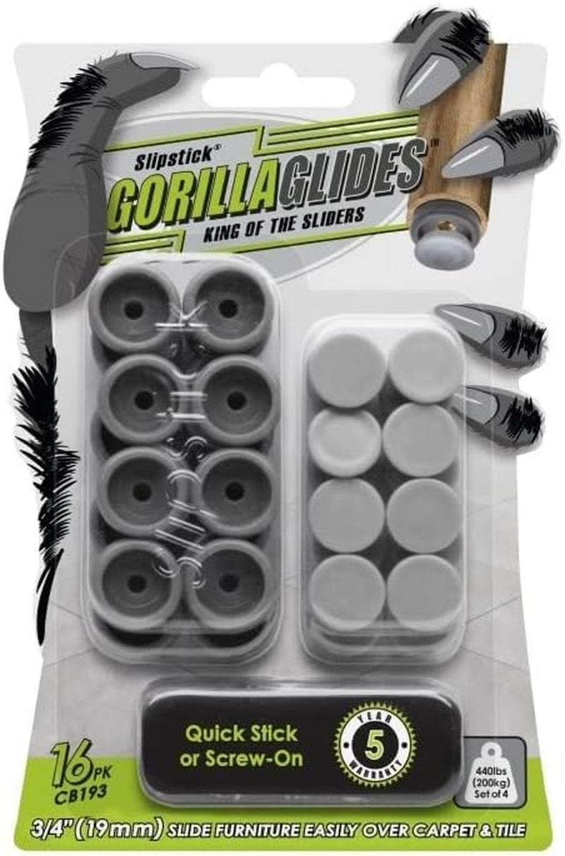 Gorillaglides CB503 50Mm Furniture Sliders/Screw on Glide Floor Protectors (Set of 4 Glides) for Carpet and Hard Surface Sliding, Round image number 3