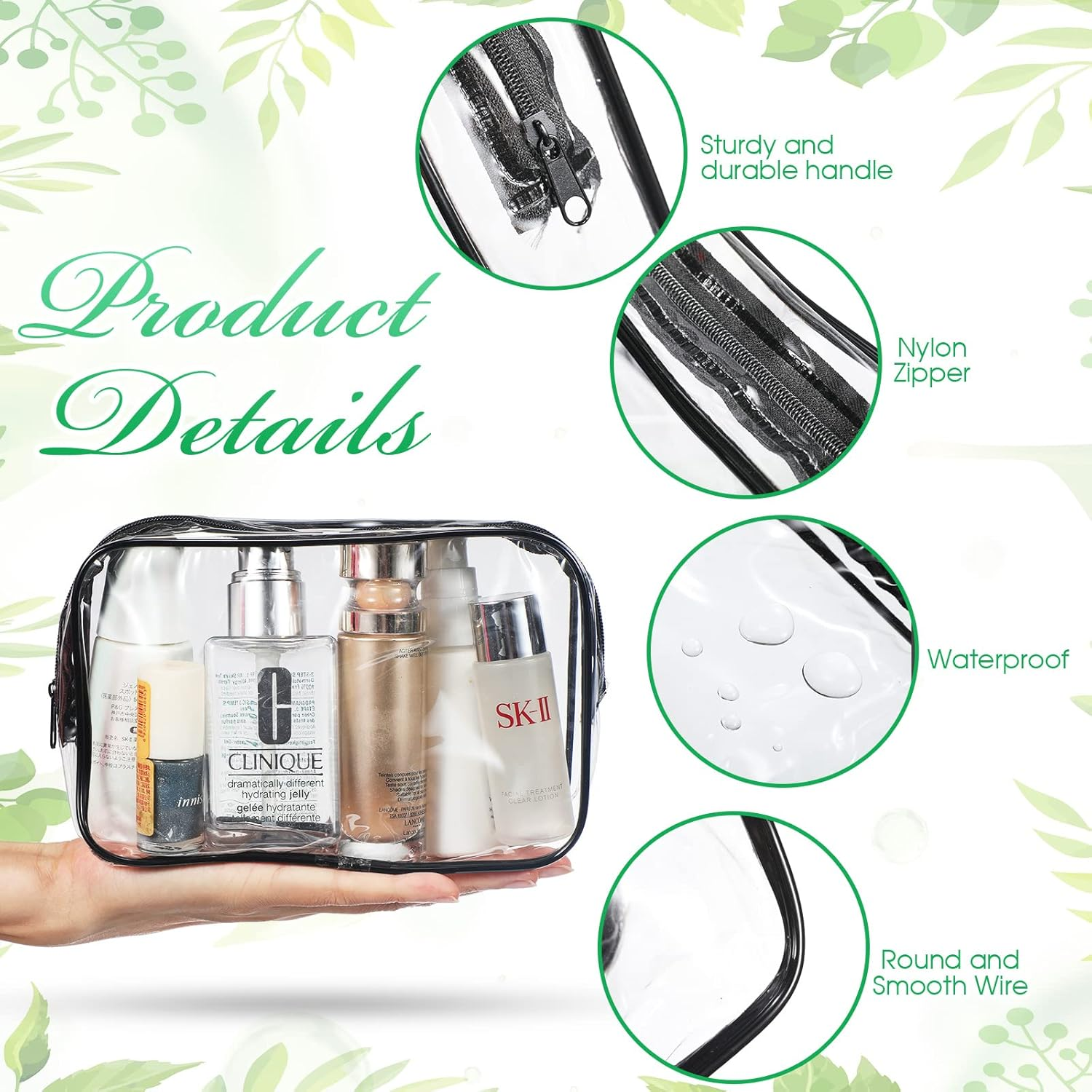 Reginary 28 Pieces Clear Cosmetic Makeup Bags with Zipper Bulk Travel Size Plastic Toiletry Carry Pouch Waterproof Portable Transparent Zippered Organizer Case for Women Men Traveling and Organizing, image number 3