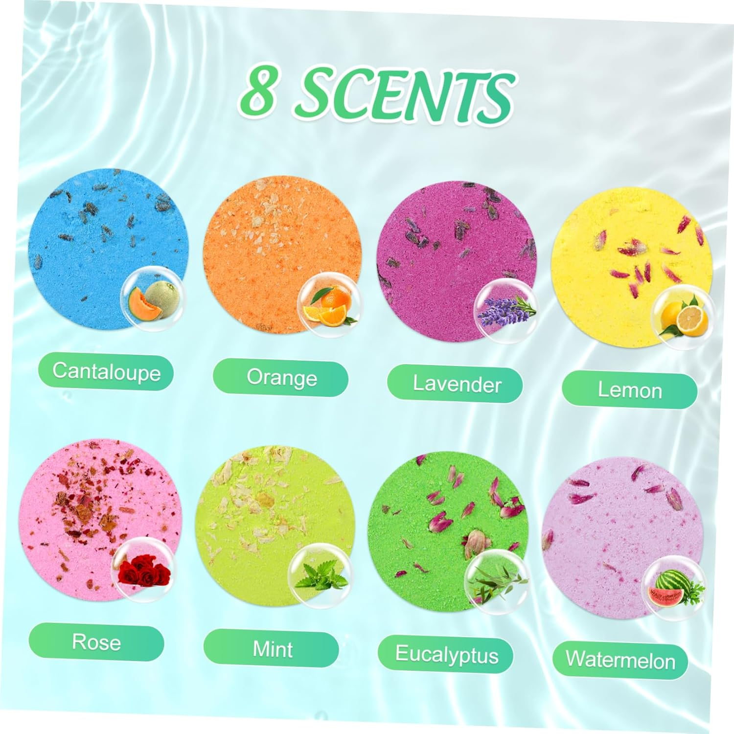 WOFASHPURET Natural Tablets 30G X 8 Pack Essential Oil Infused Spa Tablets for Women Aromatherapy Shower Steamers for Stress Relief and Relaxation image number 2