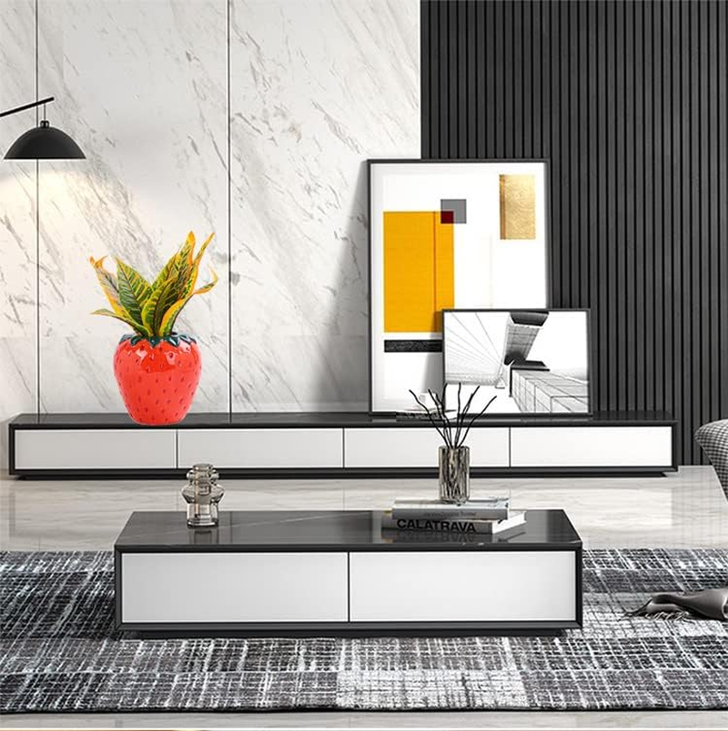 Ceramic Vases Strawberry Decorative Flower Vase Strawberry Table Vase for Pampas Grass Flowers Dried Flowers Modern Vases for Table Decoration Wedding Tulip Vase 15 X 15 X 15 Cm image number 4