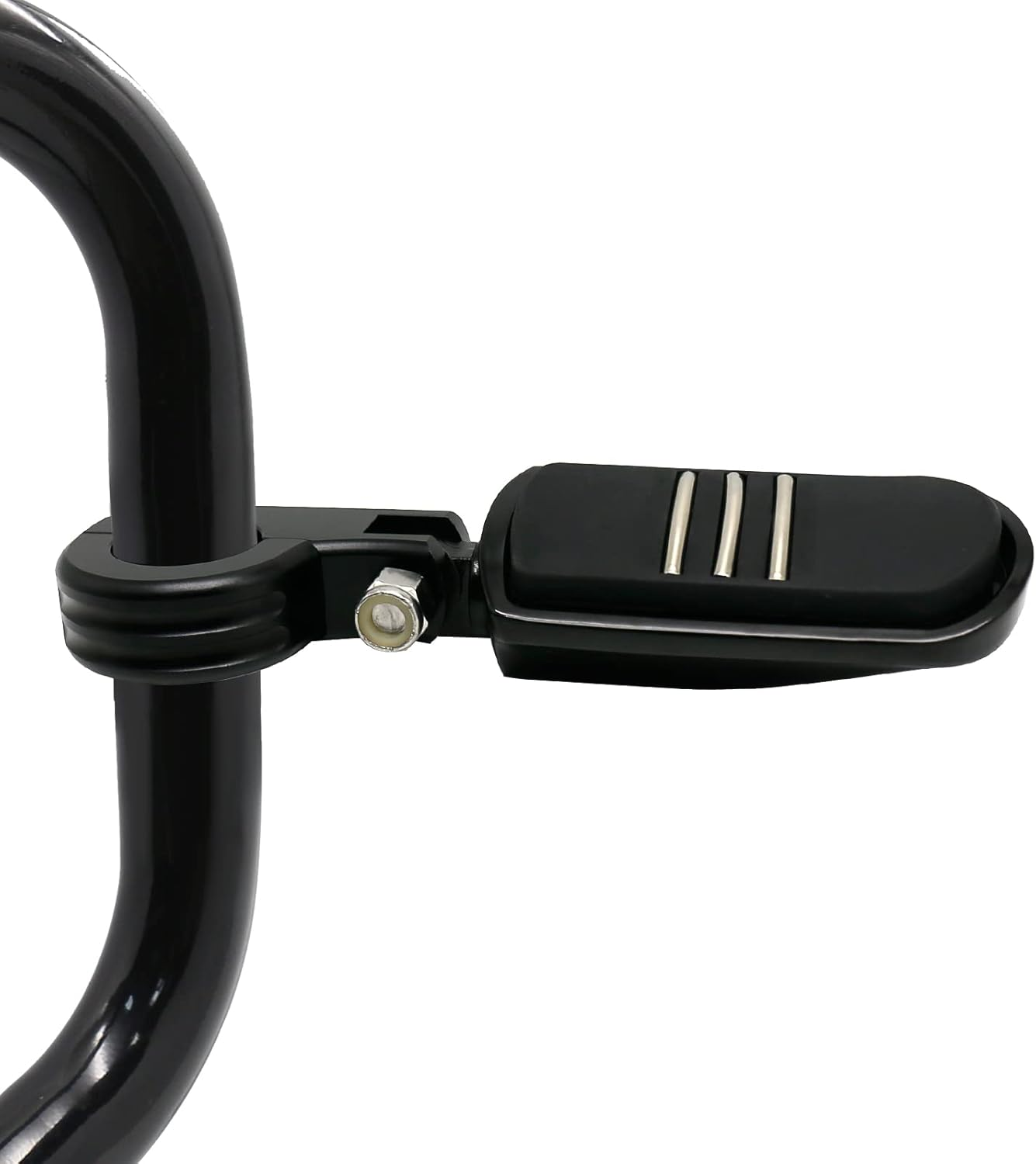 JUNJUMOTO Streamliner Highway Pegs Footpegs and CNC Mount Kit Fit for Harley Sportster Softail Dyna Road King Road Glide Street Glide with 1 1/4 Engine Guard (Black,Style A) image number 2