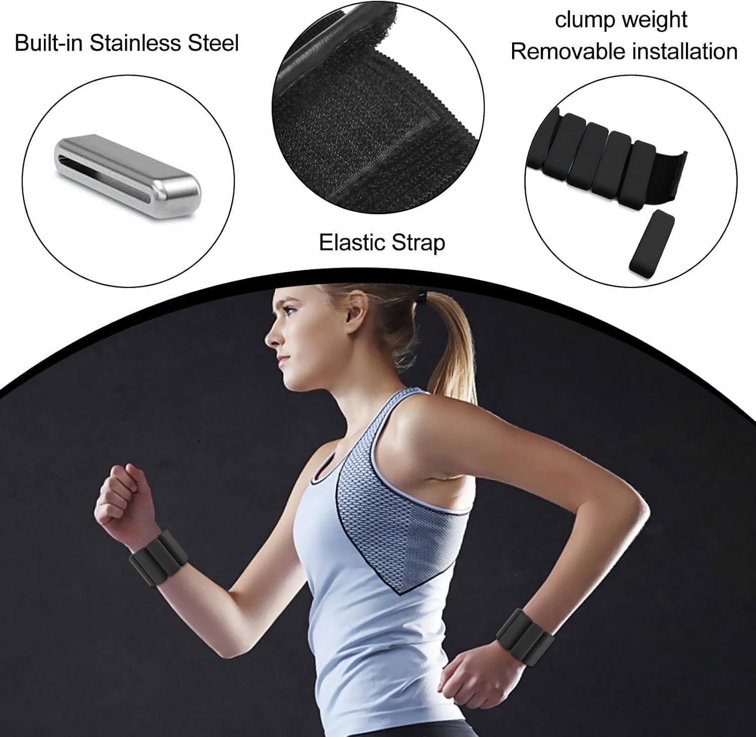 Wrist Weights for Women, Adjustable Wearable Wrist and Ankle Weights Set of 2, Silicone Wristlet Bracelet Wraps for Weighted Exercise, Walking, Yoga, Dance, Pilates, Aerobics image number 6