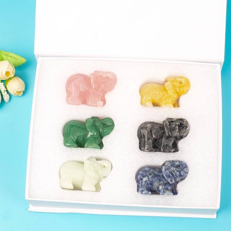 Squarezhenbo Elephant Ornament, Elephant Statue, Jade Stone Handcraft Natural Green Jade Stone Elephant Statue Decor Toys in Hand Home D&eacute;cor Accents Sculptures (Black)