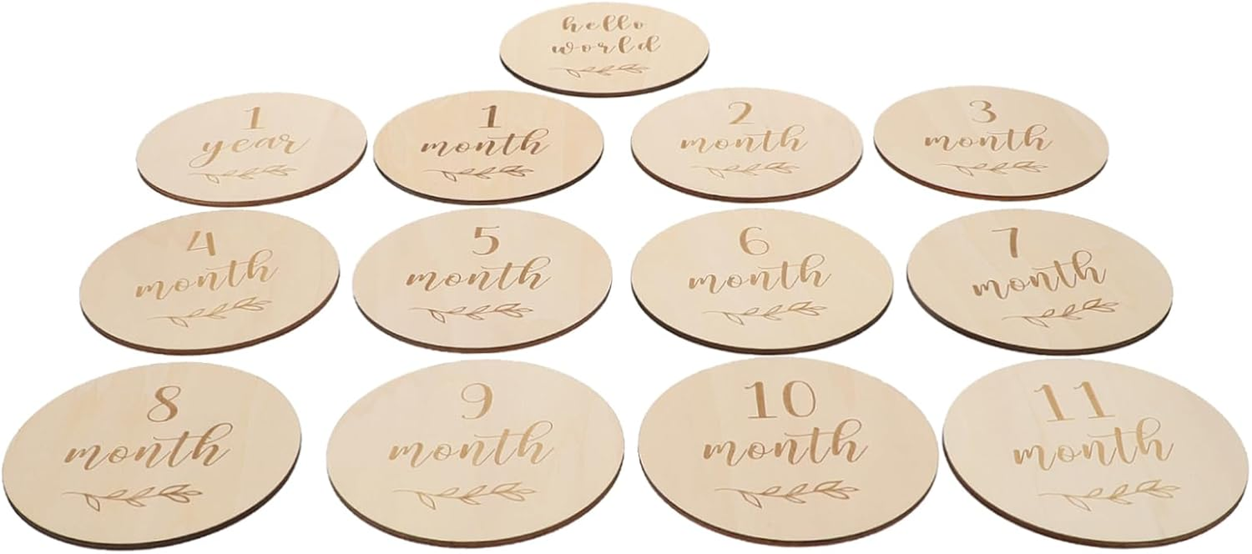 13Pcs Baby Milestone Growth Cards Wooden Monthly Infant Birthday Commemorative Cards for Newborn Photography Props image number 3
