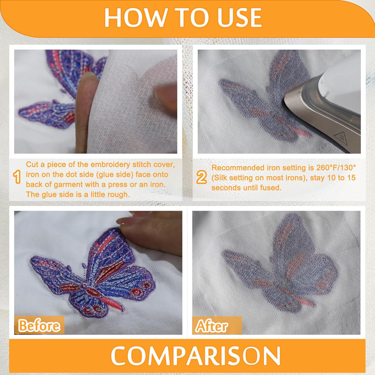 New Brothread Soft & Cozy Embroidery Stitch Cover 12" X 10 Yd Fusible Light Weight Stabilizer Covering Scratchy Stitches - White