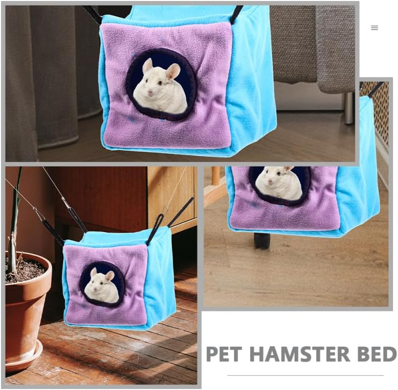Ifundom Small Animals Cube Hammock for Ferret Rat Chinchilla Squirrel Guinea Pig Cage Hanging Warm Hideout Bed image number 2