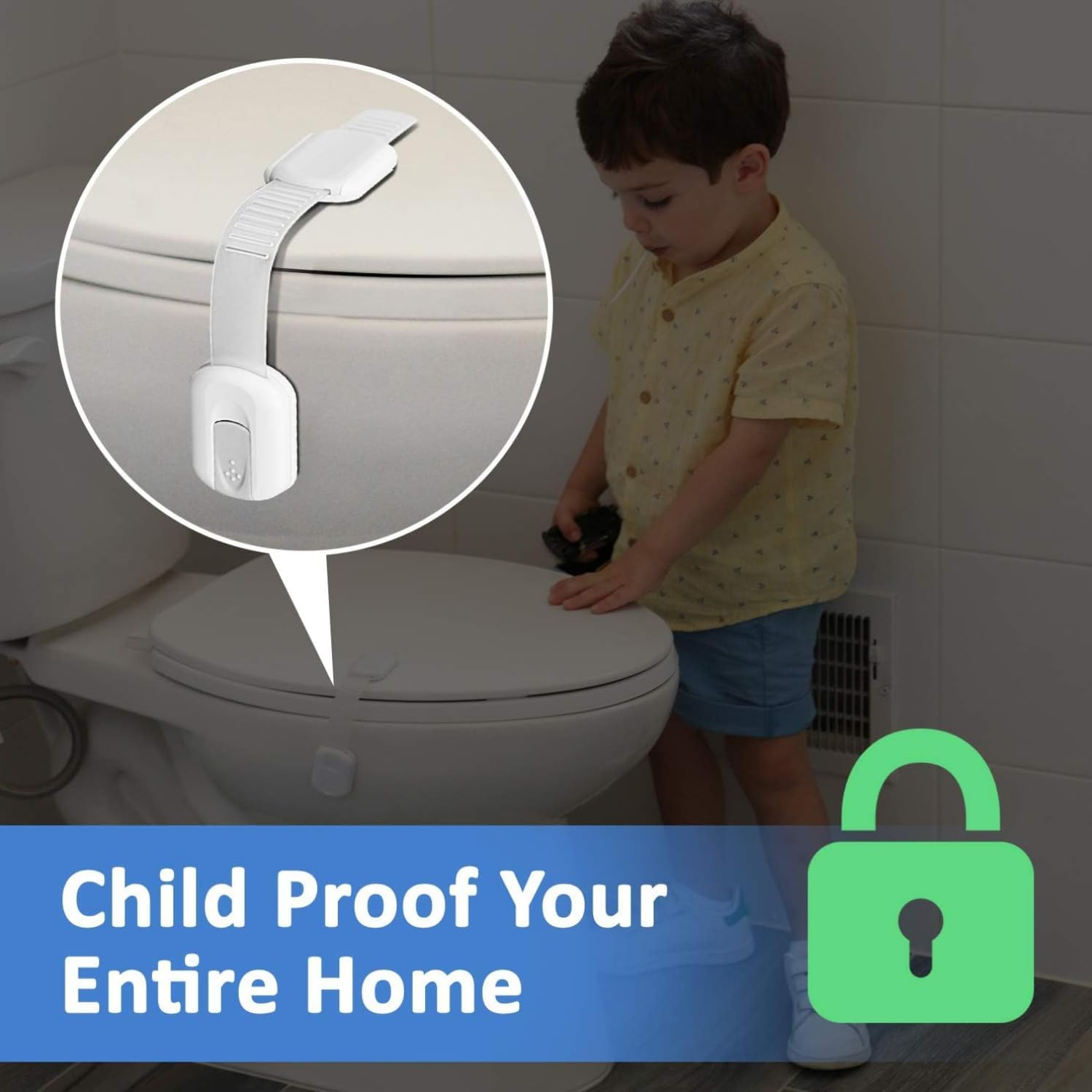 [Konstantie] Child Safety Strap Locks for Cabinet and Drawer (14 Packs, White) image number 5