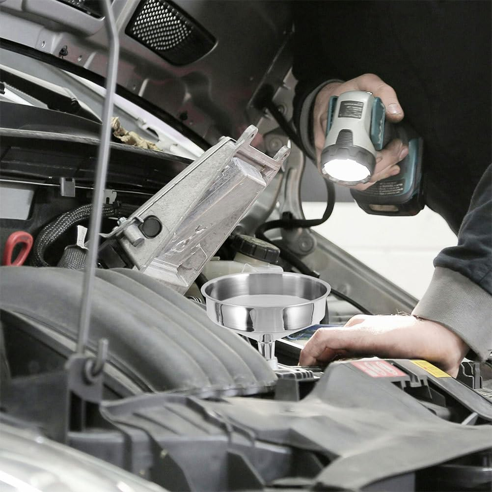 Gatuida Super Large Stainless Steel Large Funnel for Cooking Oil and Transmission Liquid and Powder Food Grade Metal Kitchen Funnels image number 5