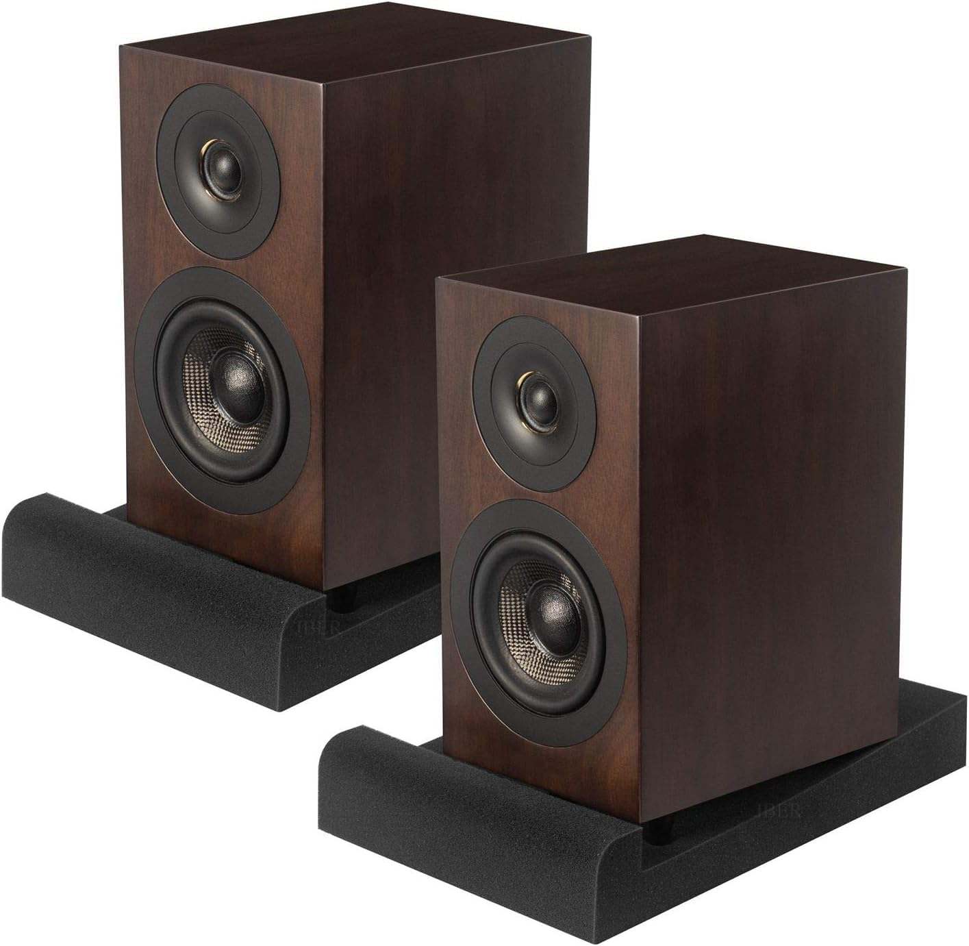 JBER 2 Pack Acoustic Isolation Pads, Studio Monitor Speaker Isolation Foam Pads, High Density Acoustic Foam Suitable for 5" Inch Speakers for Sound Improvement Prevent Vibrations image number 6